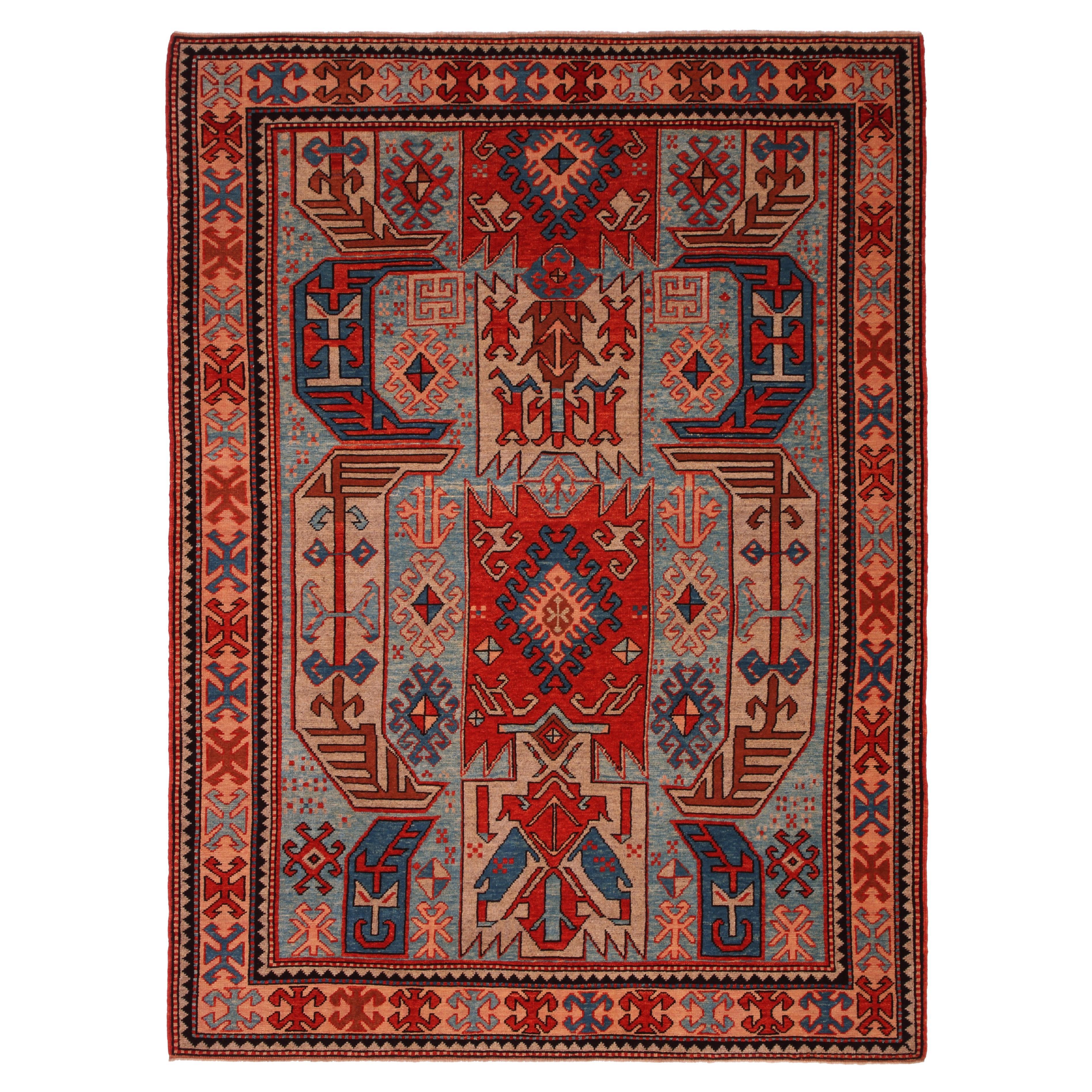 Ararat Rugs Lenkoran Rug Caucasian Revival 19th Century Carpet, Natural Dyed For Sale
