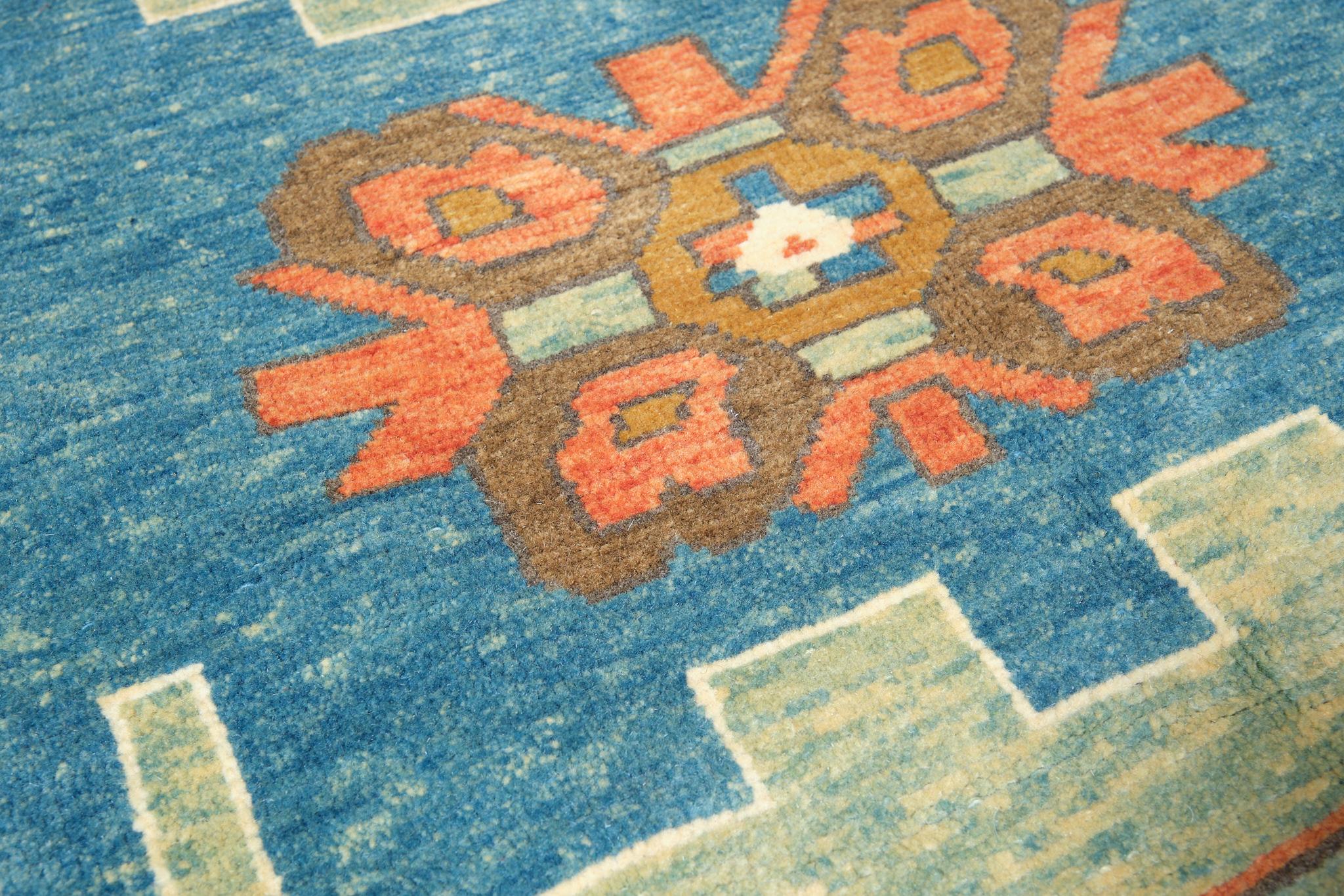 Ararat Rugs Lesghi Star Saliani Rug, Caucasian Revival Carpet, Natural Dyed In New Condition For Sale In Tokyo, JP