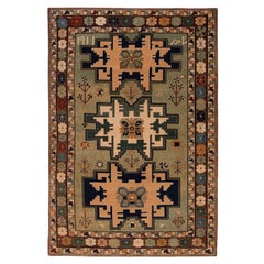 Ararat Rugs Lesghi Star Saliani Rug, Caucasian Revival Carpet, Natural Dyed