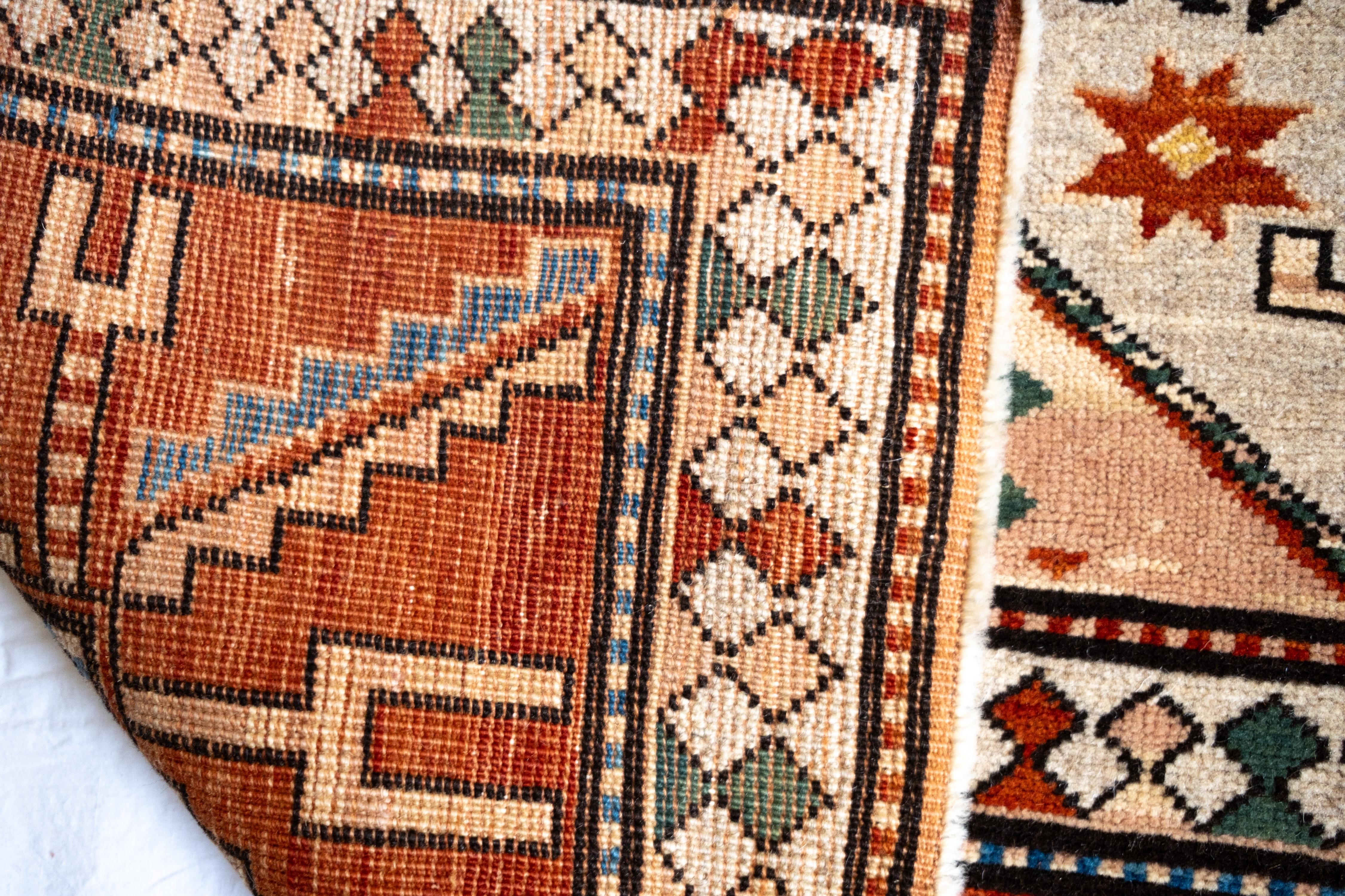 Ararat Rugs Lori Pambak Kazak Rug, 19th C Caucasus Revival Carpet Natural Dyed For Sale 4