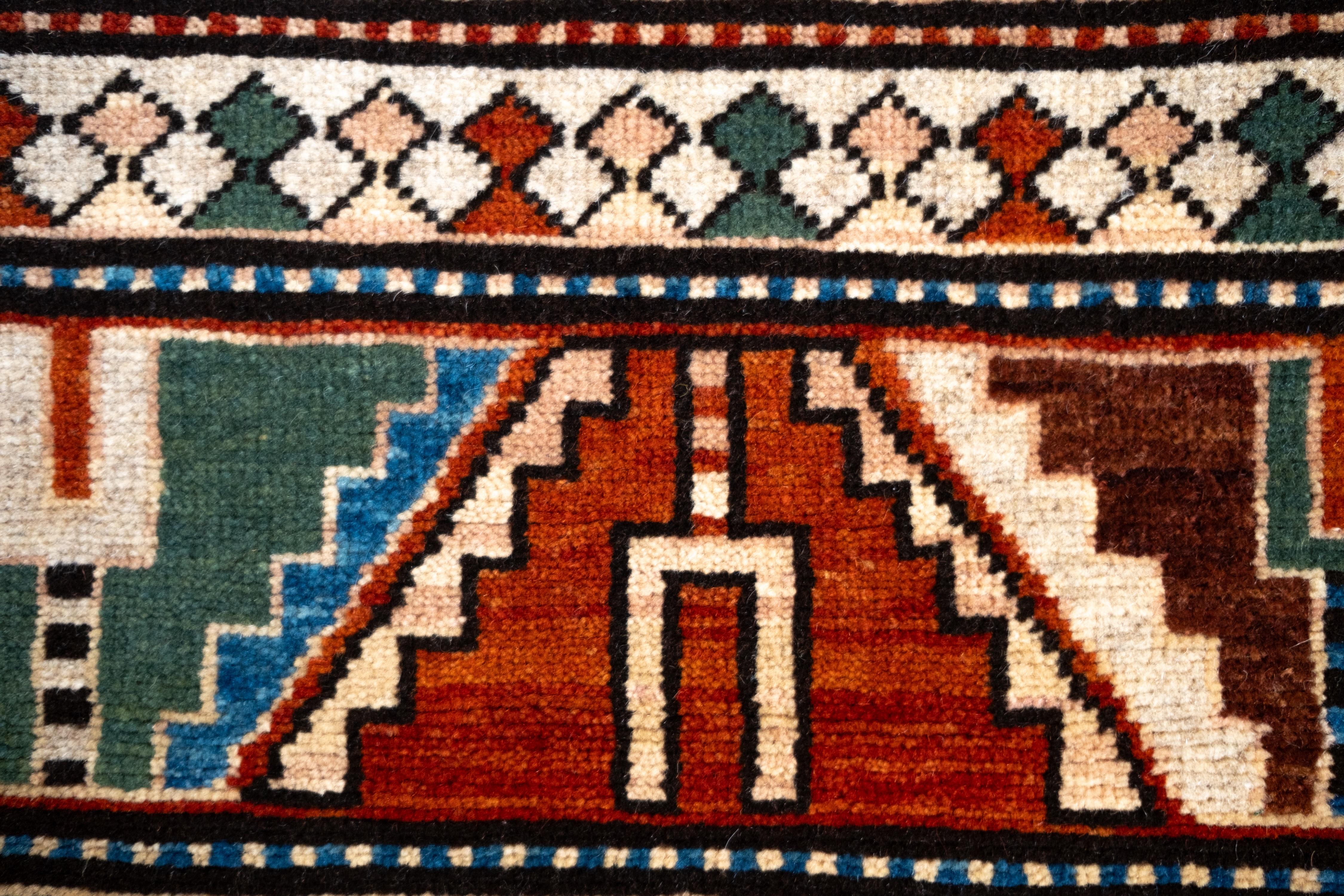 Contemporary Ararat Rugs Lori Pambak Kazak Rug, 19th C Caucasus Revival Carpet Natural Dyed For Sale