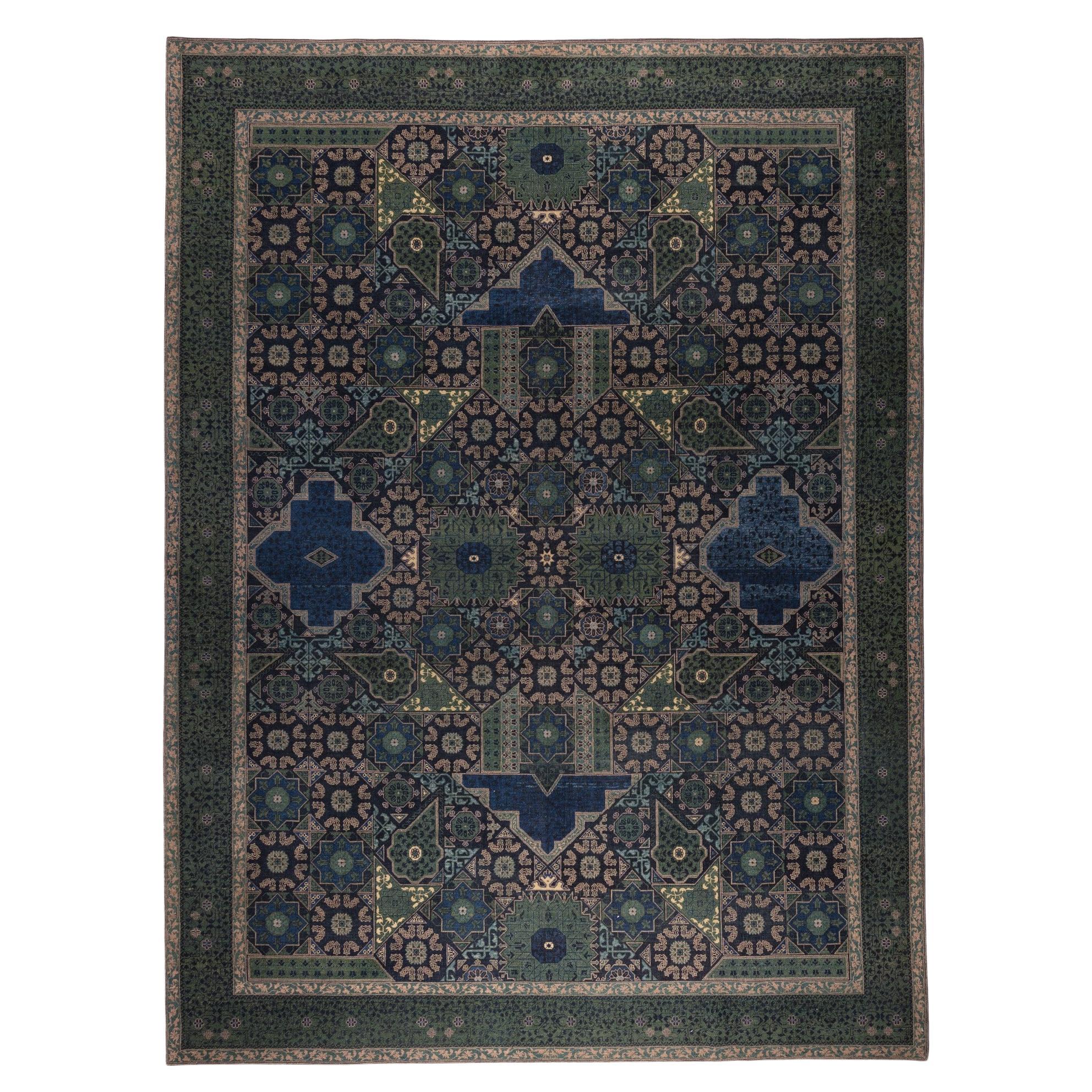 Ararat Rugs Mamluk Carpet, 16th Century Antique Revival Rug, Natural Dyed For Sale