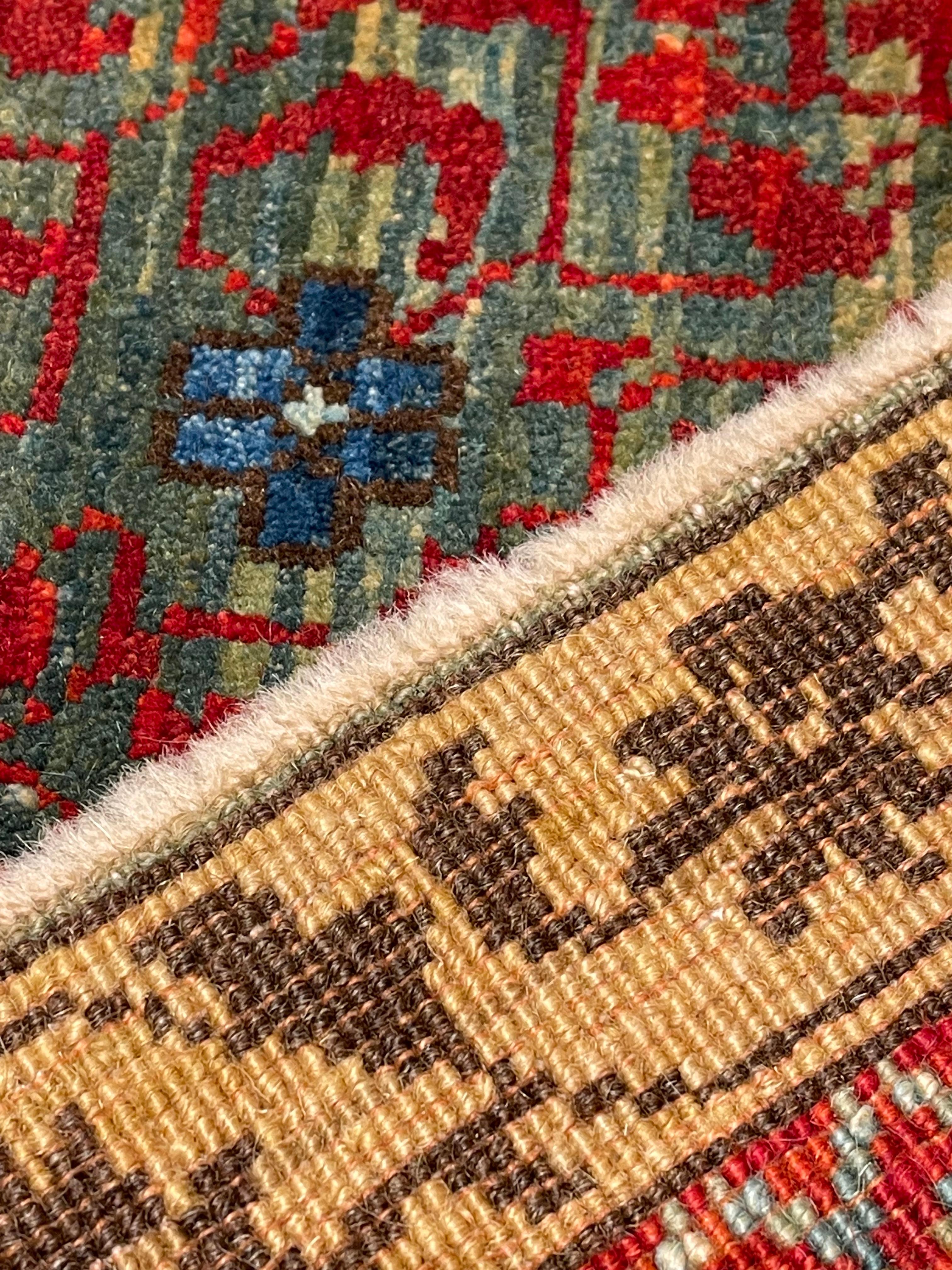 Turkish Ararat Rugs Mamluk Carpet with Central Star 16th Century Revival, Natural Dyed For Sale