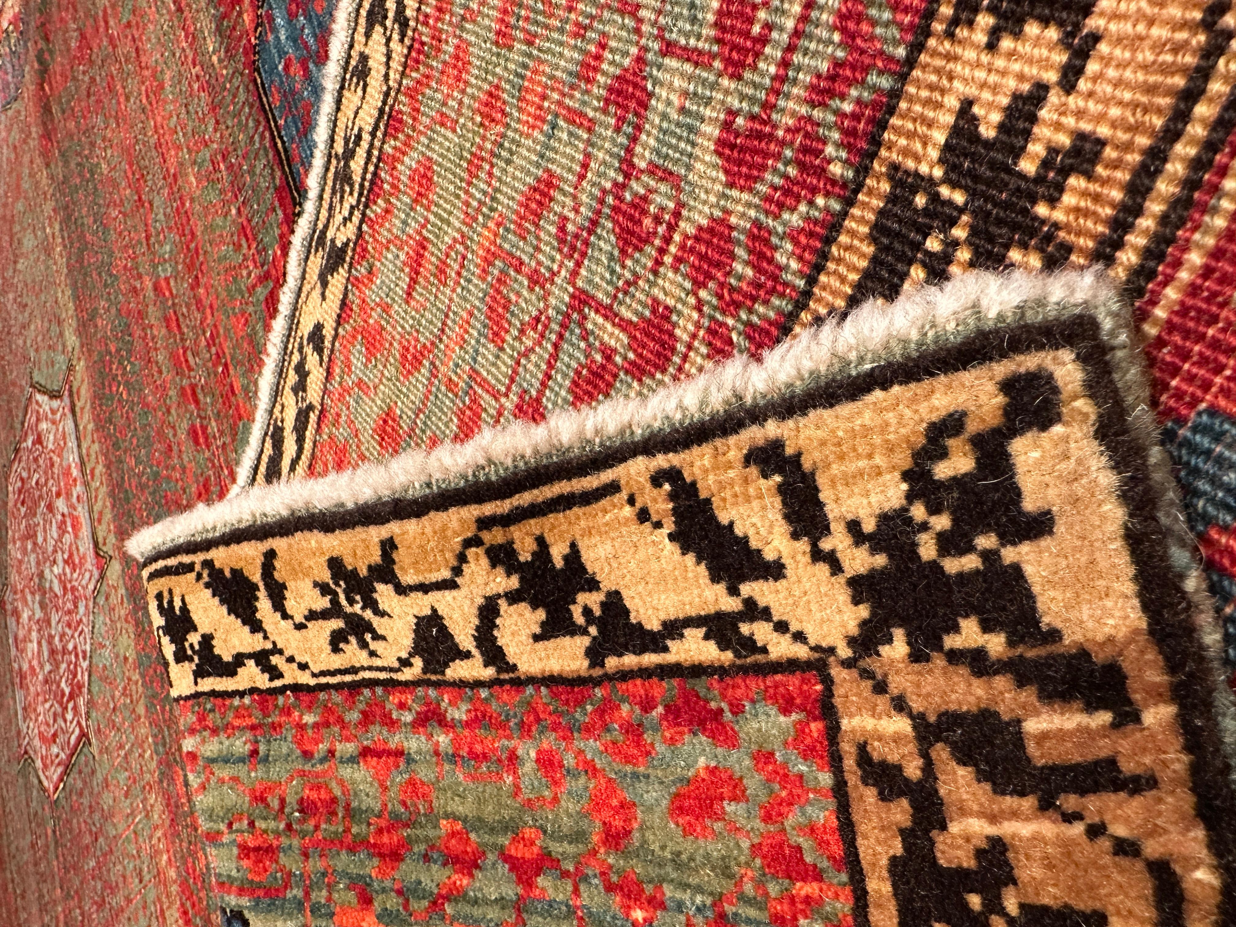 Turkish Ararat Rugs Mamluk Carpet with Central Star 16th Century Revival, Natural Dyed For Sale