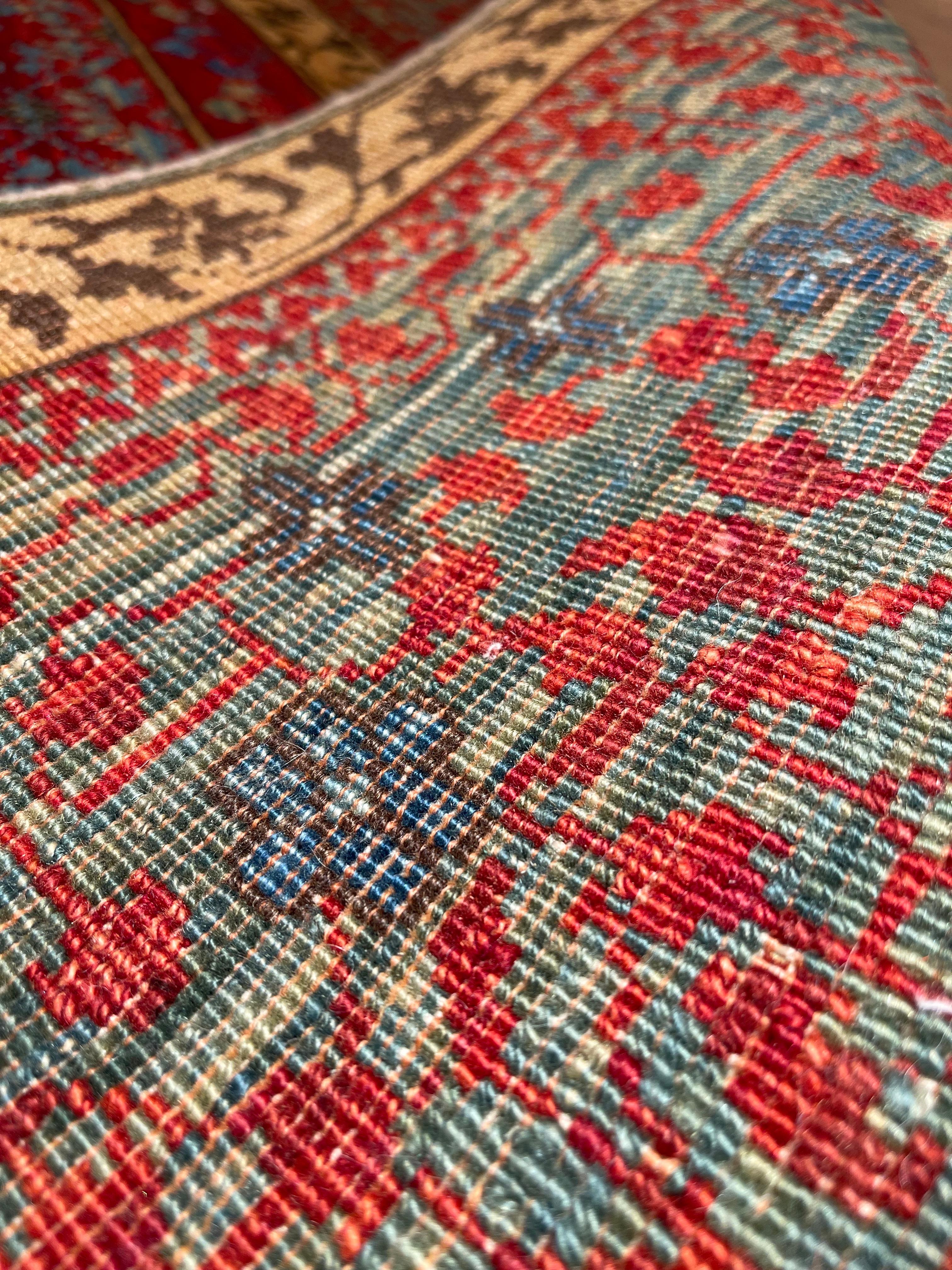 Hand-Knotted Ararat Rugs Mamluk Carpet with Central Star 16th Century Revival, Natural Dyed For Sale