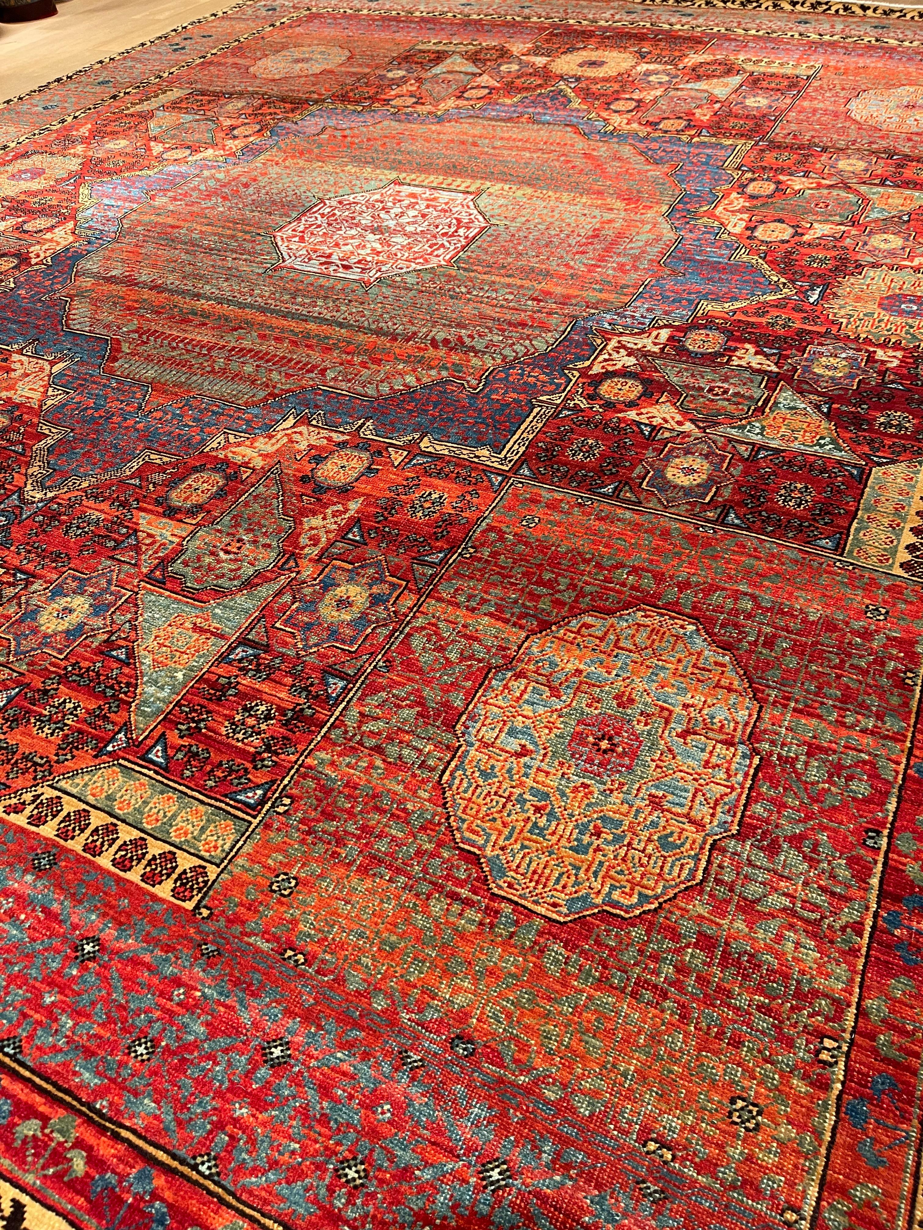 Ararat Rugs Mamluk Carpet with Central Star 16th Century Revival, Natural Dyed In New Condition For Sale In Tokyo, JP