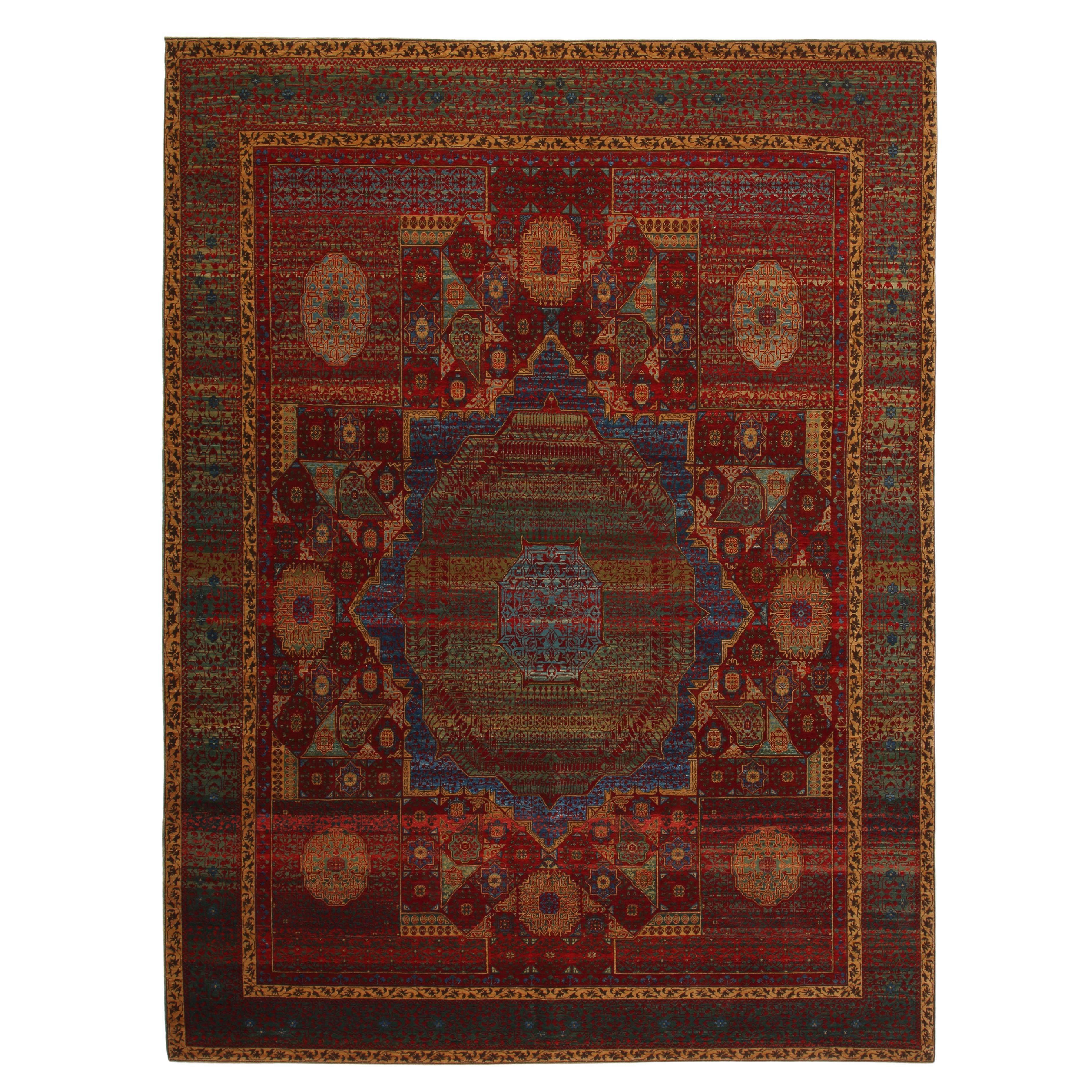 Ararat Rugs Mamluk Carpet with Central Star 16th Century Revival, Natural Dyed For Sale