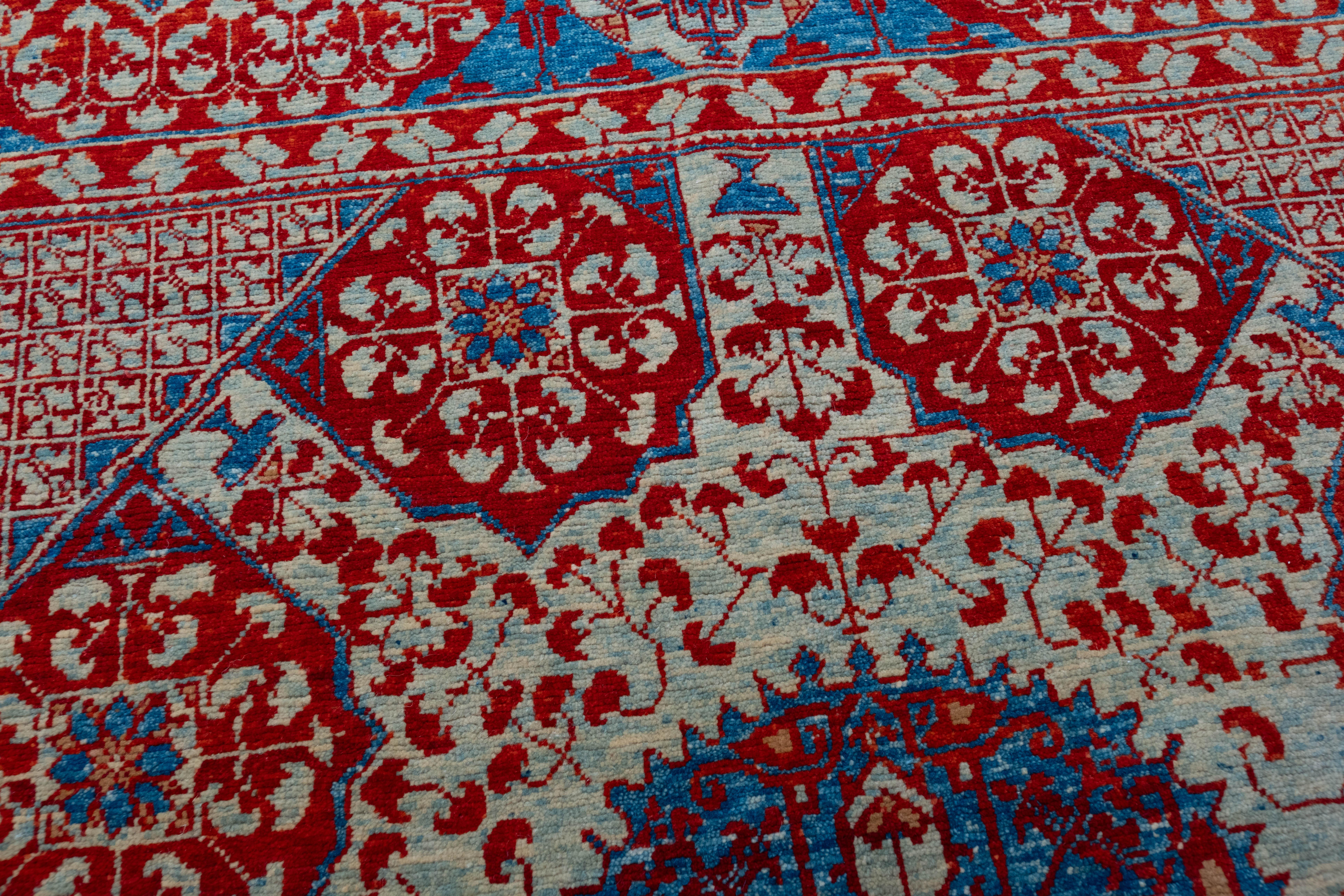 Ararat Rugs Mamluk Carpet with Cup Motif, Antique Revival Rug, Natural Dyed In New Condition For Sale In Tokyo, JP