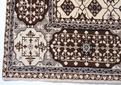 Ararat Rugs Mamluk Carpet with Lattice Design, Natural Sheep Wool Colors No Dye