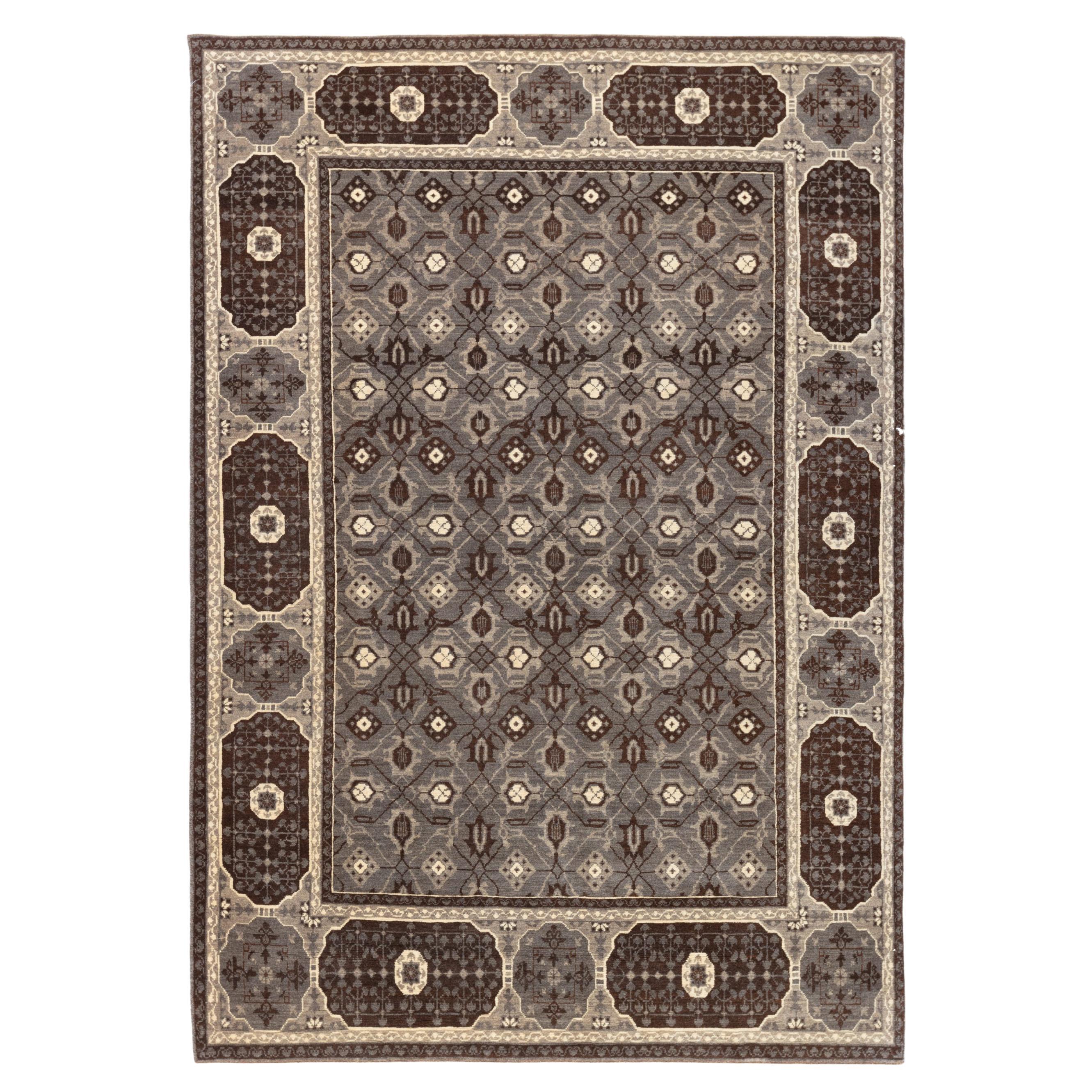 Ararat Rugs Mamluk Carpet with Lattice Design, Natural Sheep Wool Colors No Dye For Sale