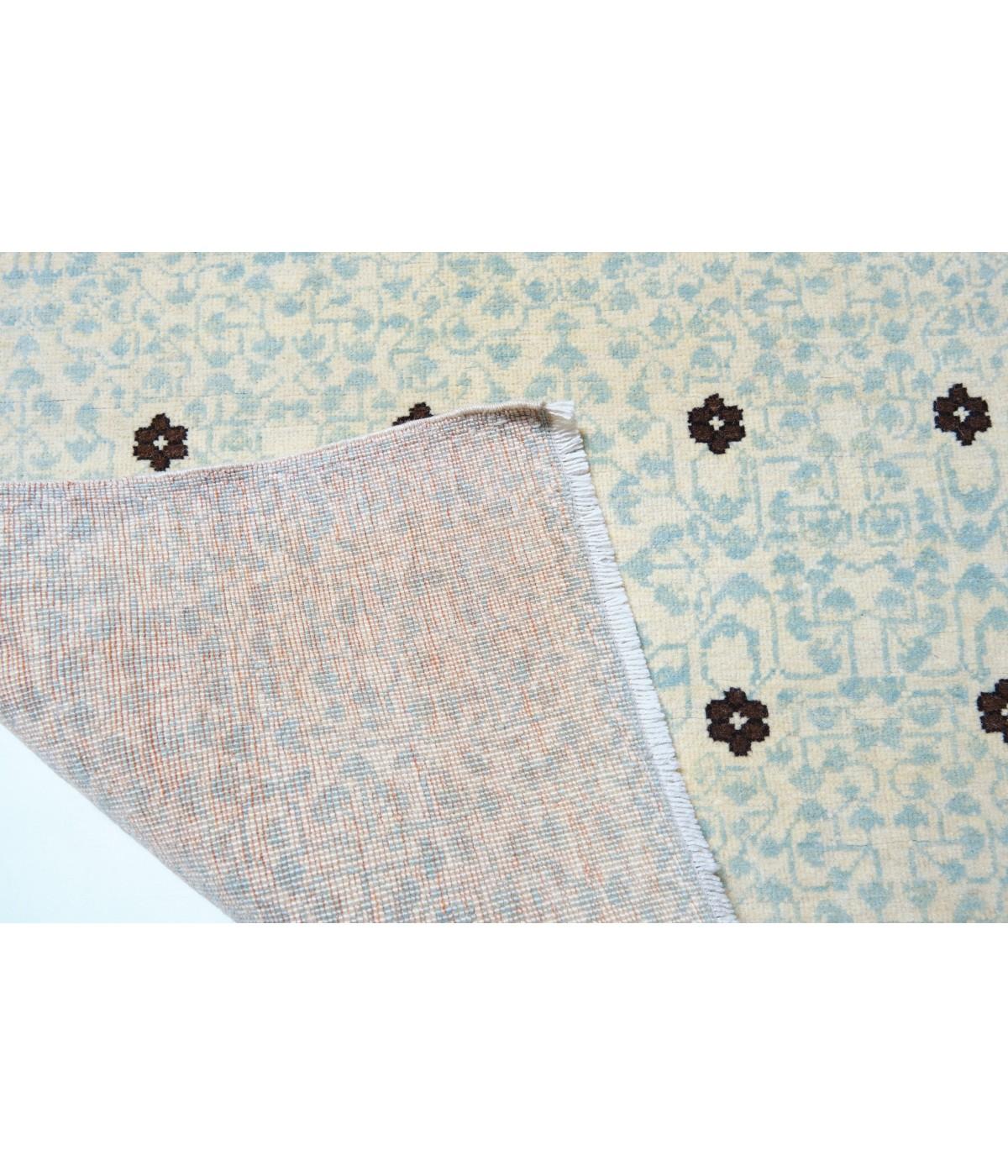 Turkish Ararat Rugs Mamluk Modern Rug with Leaf Lattice Design, Revival Rug Natural Dyed