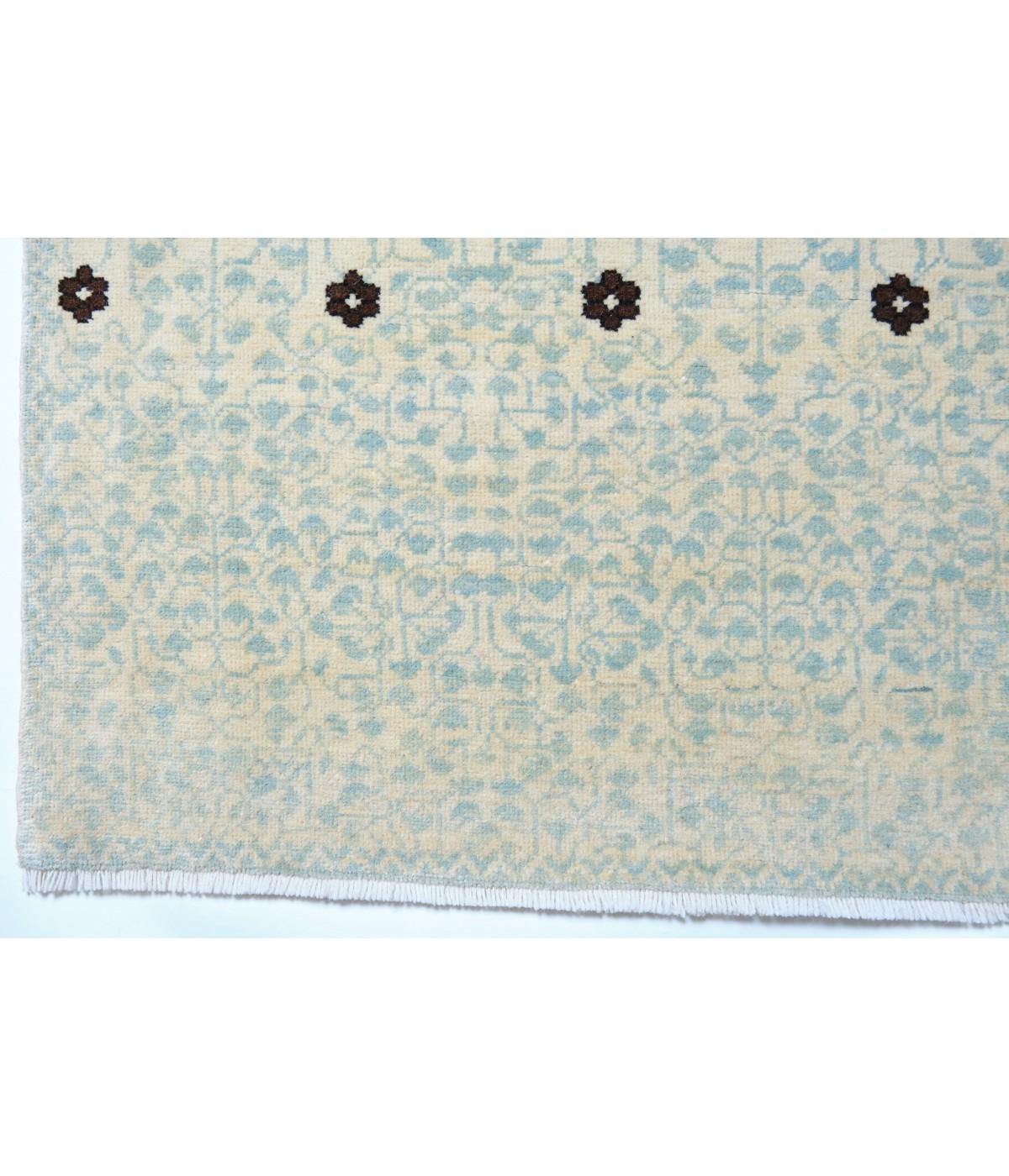 Hand-Knotted Ararat Rugs Mamluk Modern Rug with Leaf Lattice Design, Revival Rug Natural Dyed