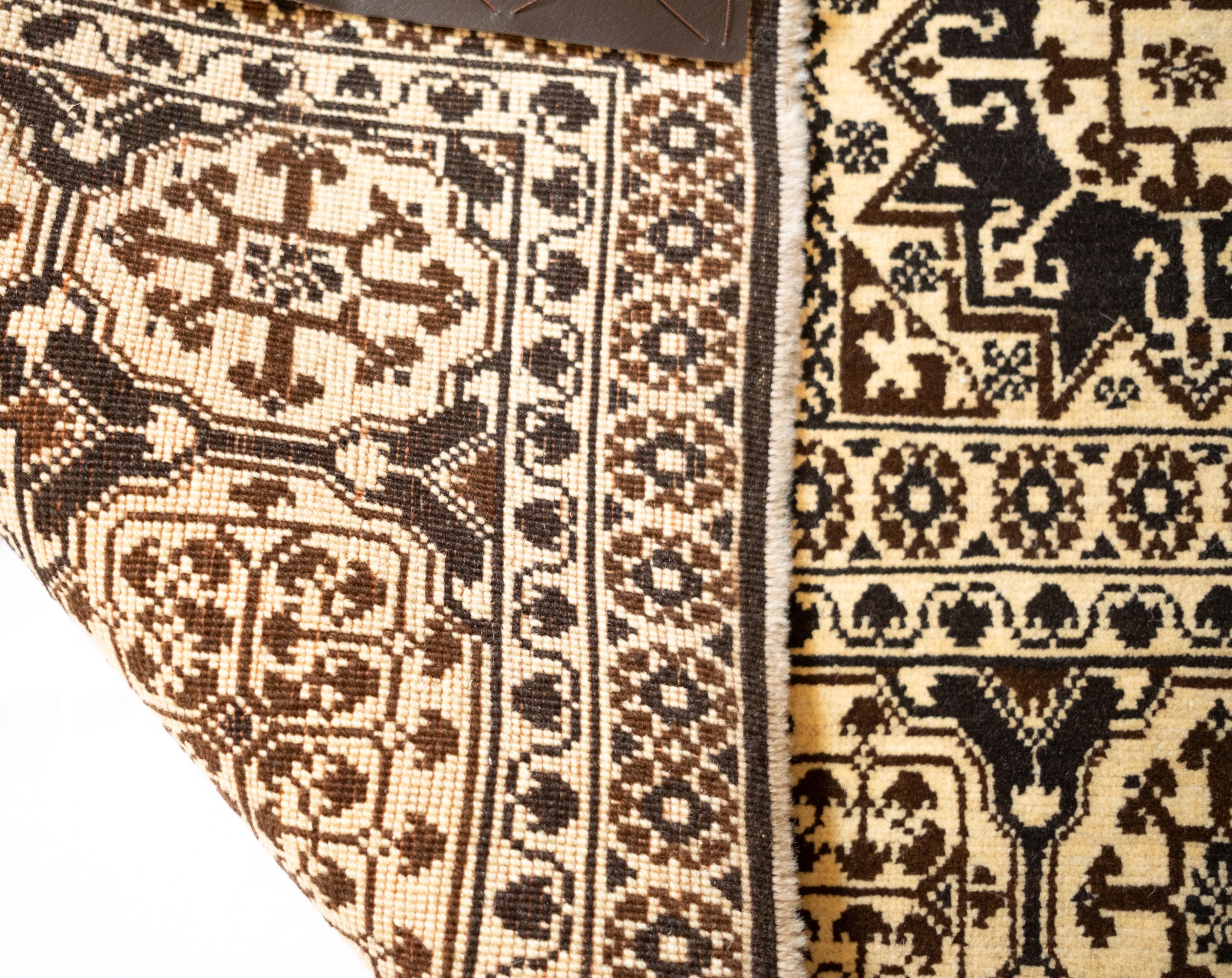 Ararat Rugs Mamluk Rug with Central Star, 16th C. Revival Carpet, Natural Color For Sale 1