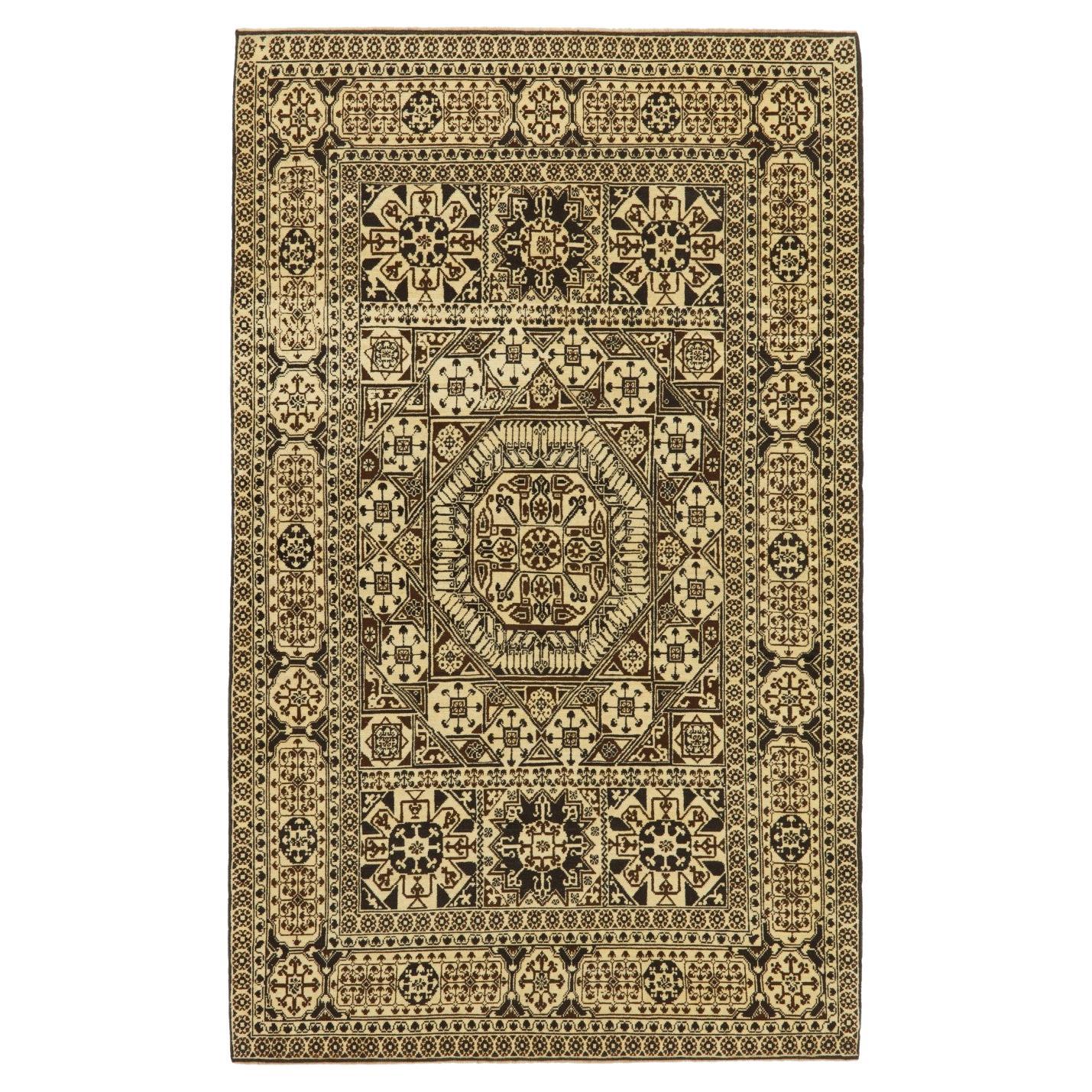Ararat Rugs Mamluk Rug with Central Star, 16th C. Revival Carpet, Natural Color