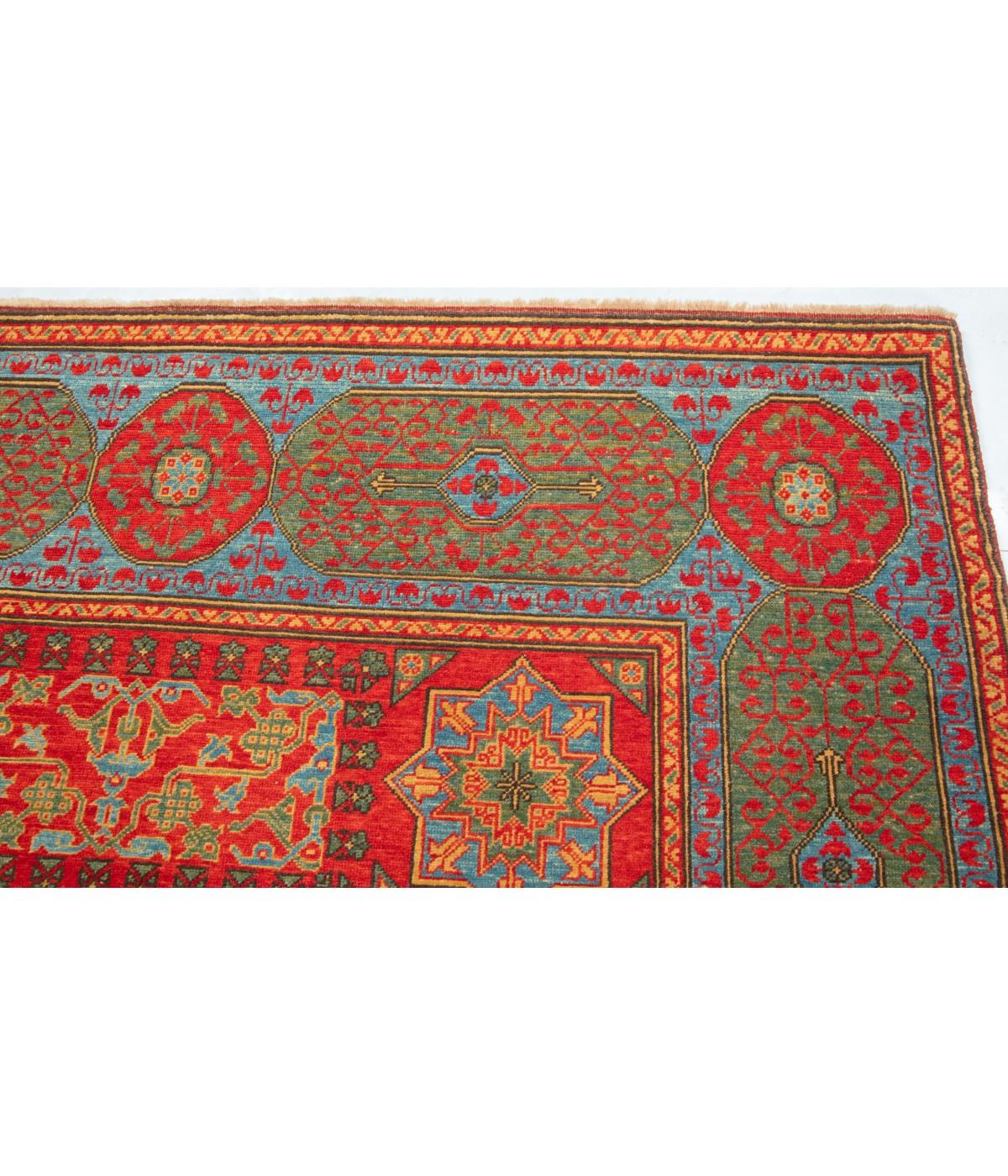 Turkish Ararat Rugs Mamluk Rug with Central Star 16th Cent. Revival Carpet Natural Dyed For Sale