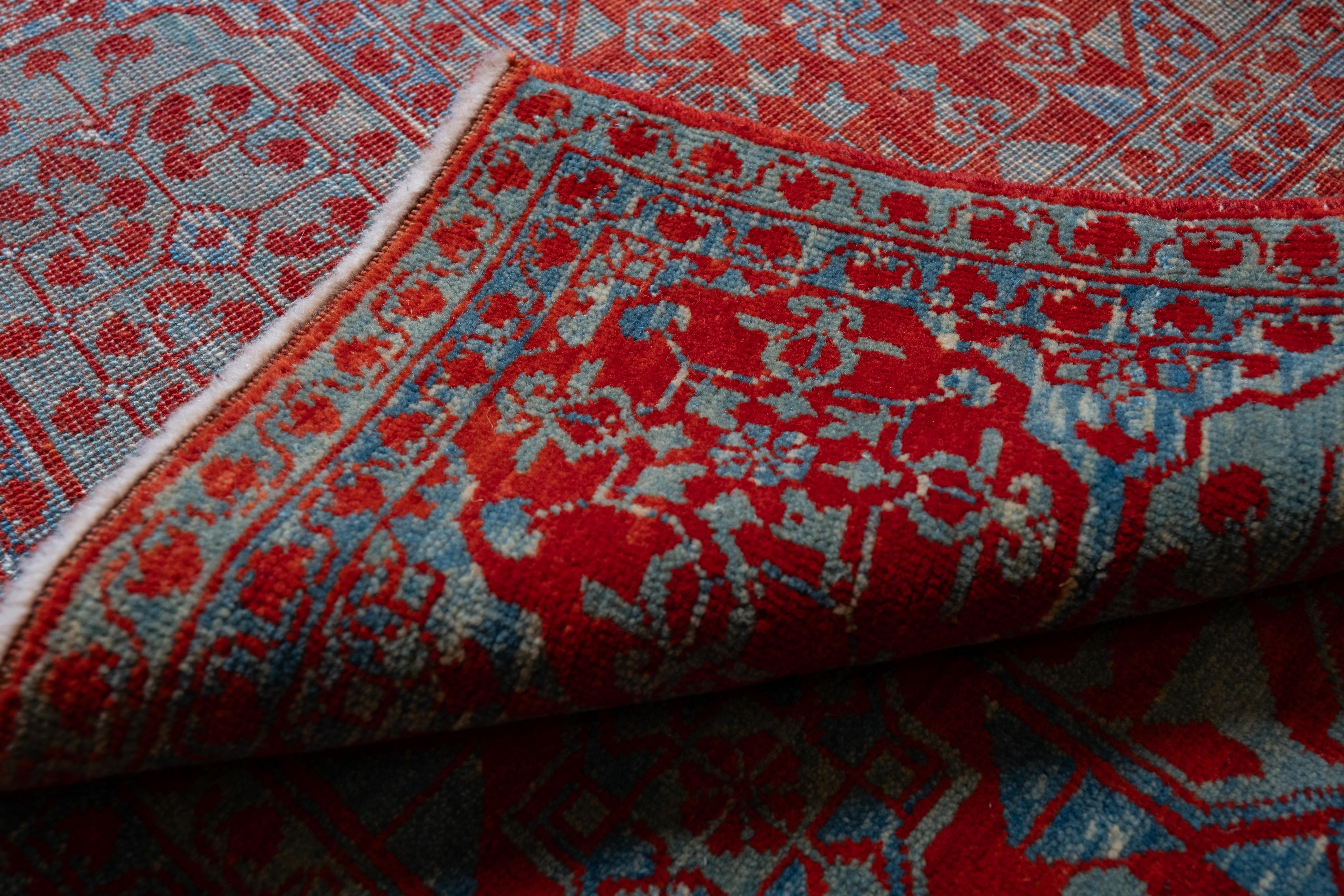 Ararat Rugs Alfombra mameluca con estrella central Siglo XVI Alfombra Revival Teñida Natural Turco