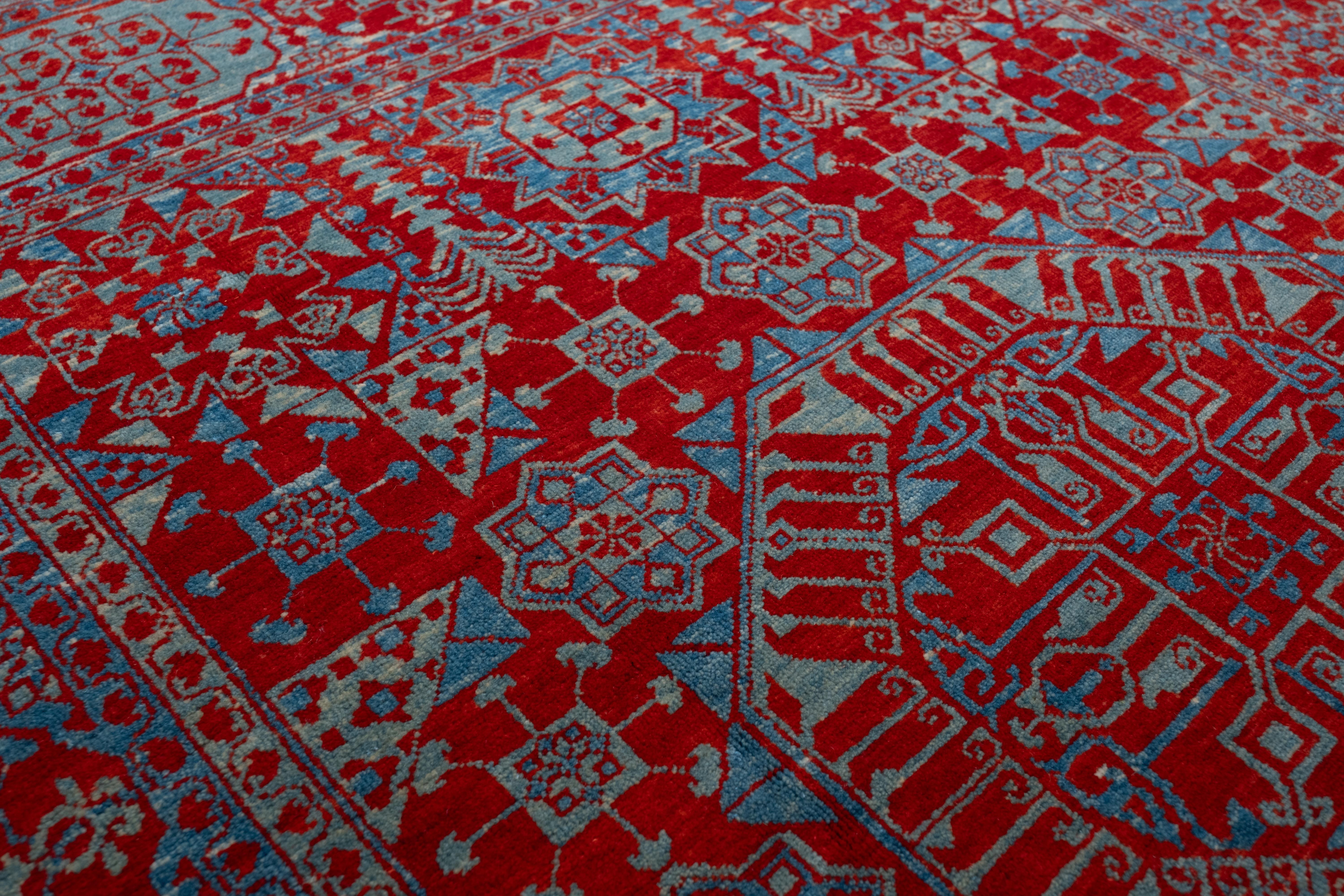 Ararat Rugs Alfombra mameluca con estrella central Siglo XVI Alfombra Revival Teñida Natural Anudado a mano