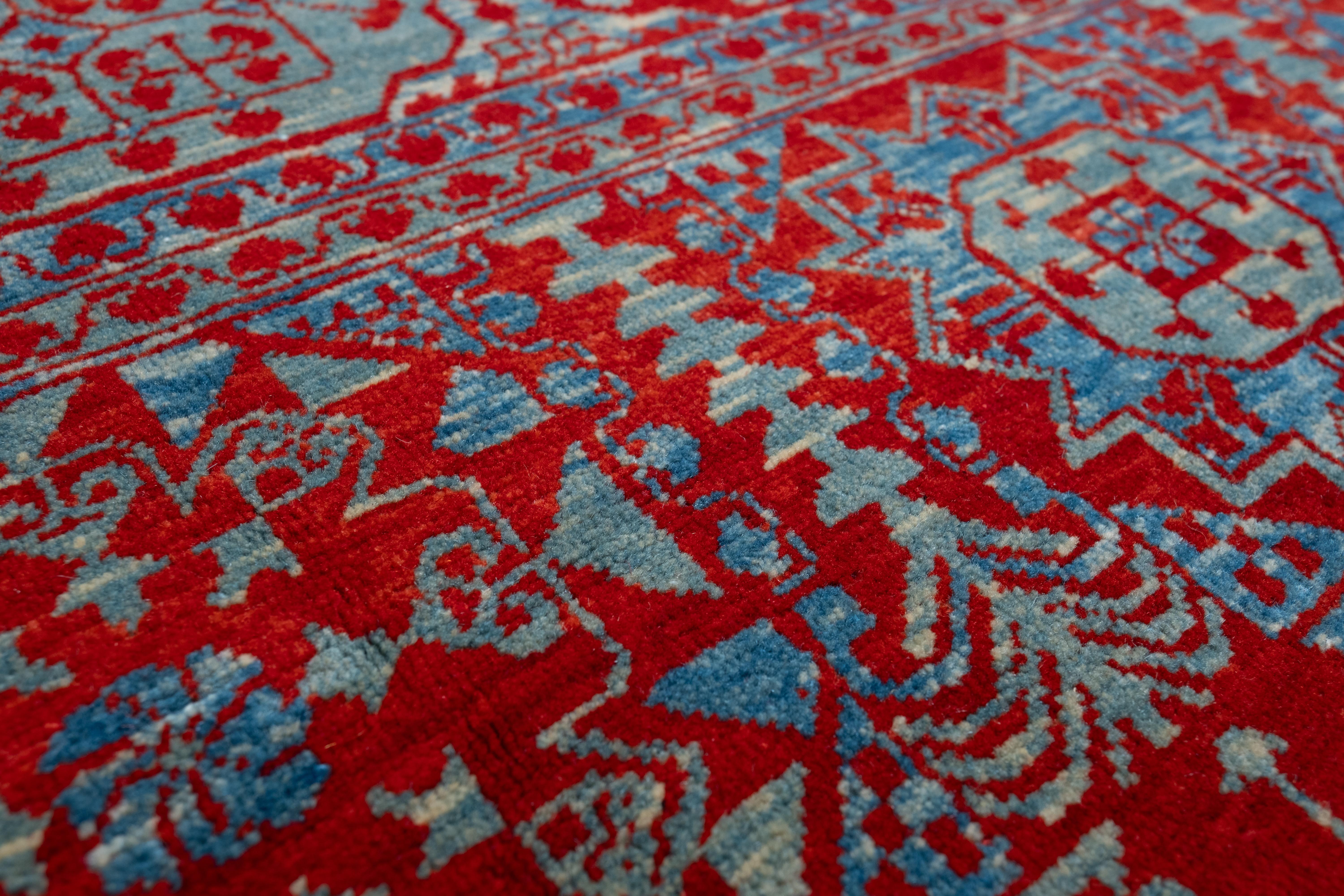 Contemporary Ararat Rugs Mamluk Rug with Central Star 16th Cent. Revival Carpet Natural Dyed For Sale