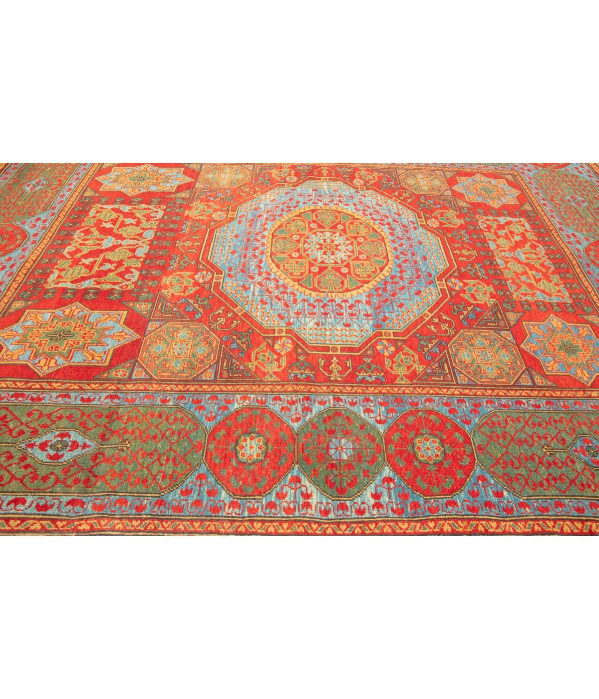 Contemporary Ararat Rugs Mamluk Rug with Central Star 16th Cent. Revival Carpet Natural Dyed For Sale