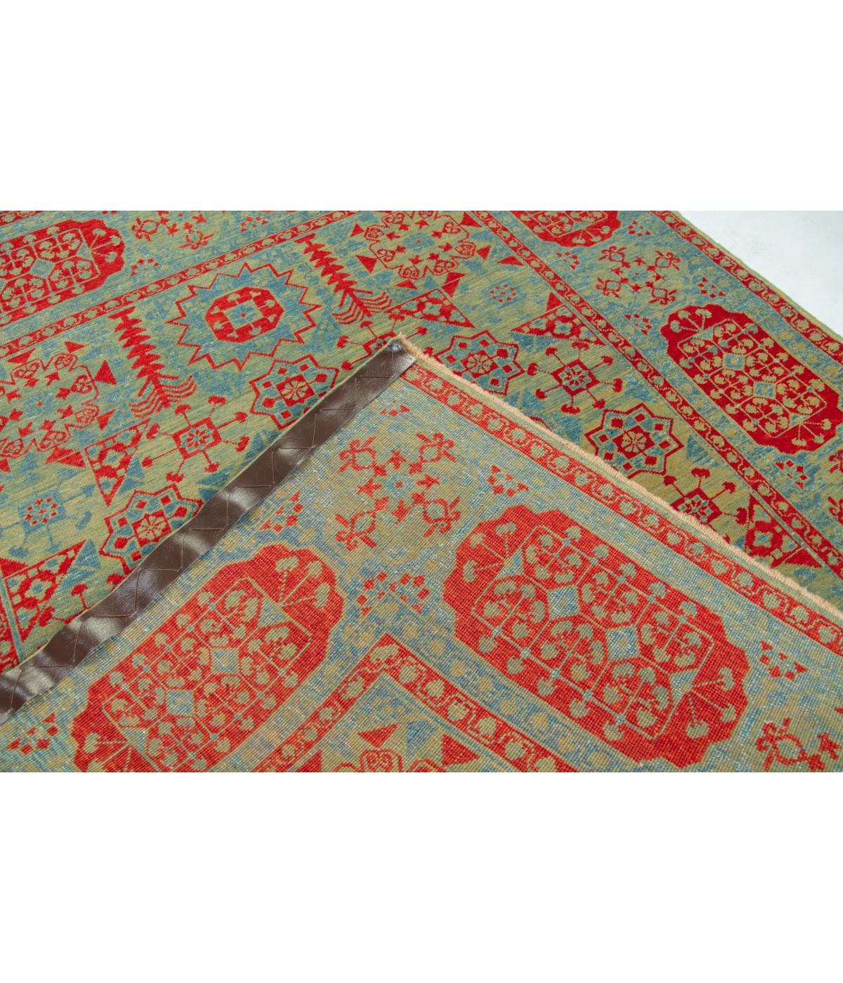 Wool Ararat Rugs Mamluk Rug with Central Star 16th Cent. Revival Carpet Natural Dyed For Sale