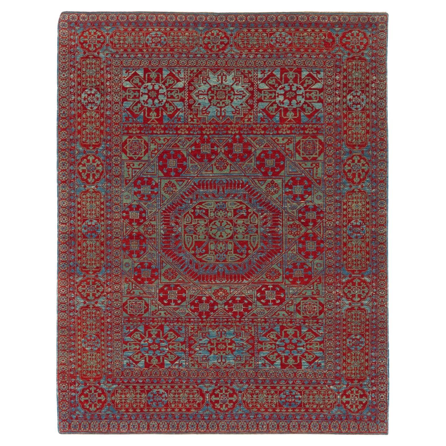 Ararat Rugs Mamluk Rug with Central Star 16th Cent. Revival Carpet Natural Dyed