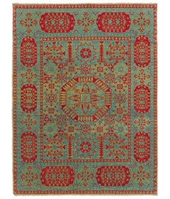 Ararat Rugs Mamluk Rug with Central Star 16th Cent. Revival Carpet Natural Dyed