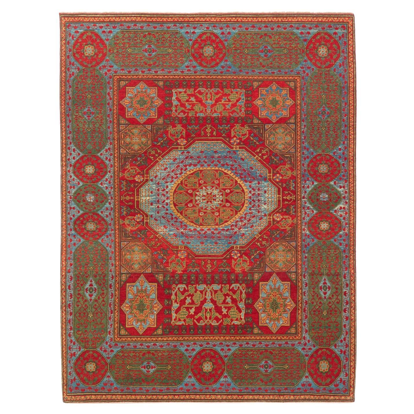 Ararat Rugs Mamluk Rug with Central Star 16th Cent. Revival Carpet Natural Dyed