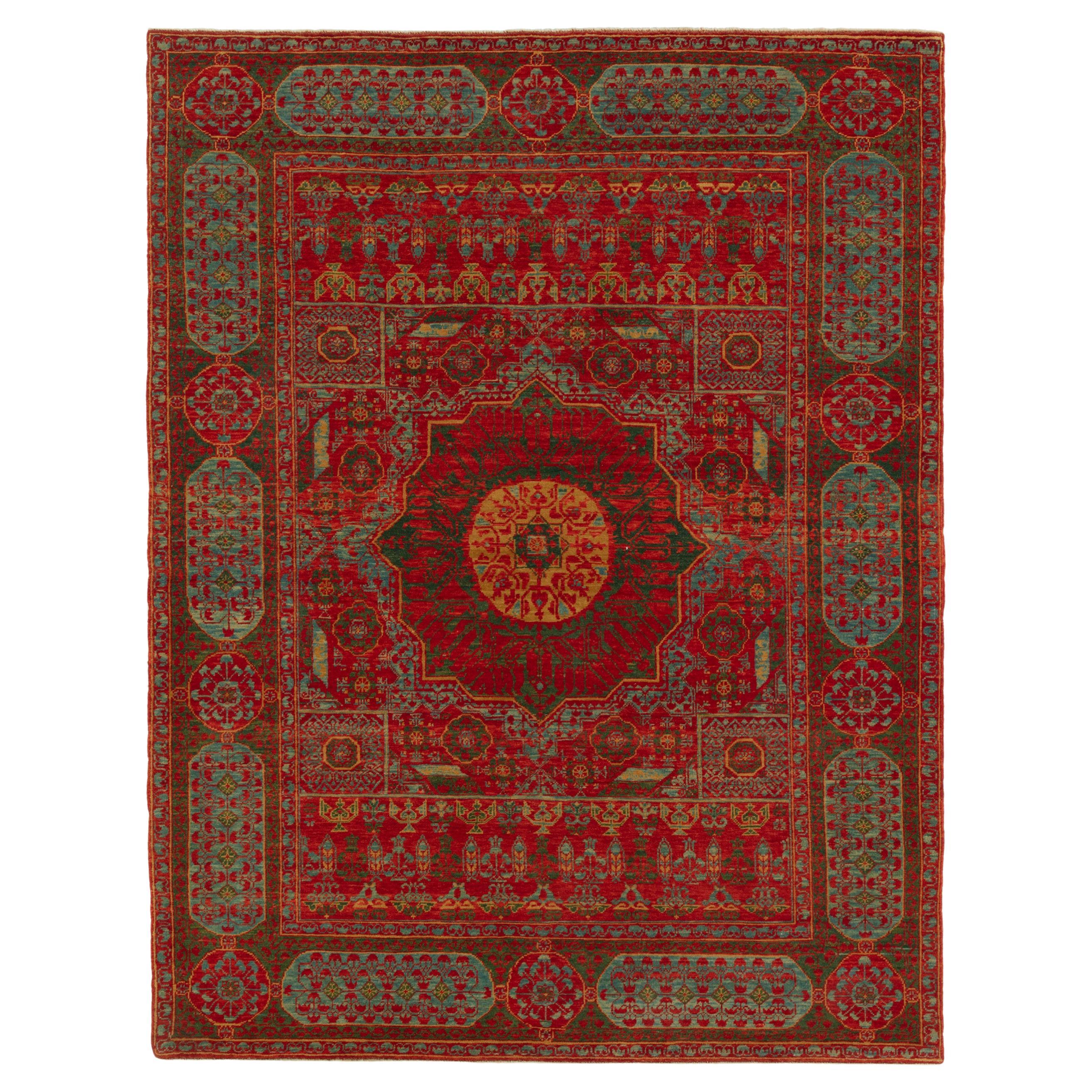 Ararat Rugs Mamluk Rug with Central Star Cairene Revival Carpet Natural Dyed For Sale