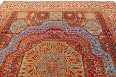 Ararat Rugs Mamluk Rug with Cusped Medallion Antique Revival Carpet Natural Dyed