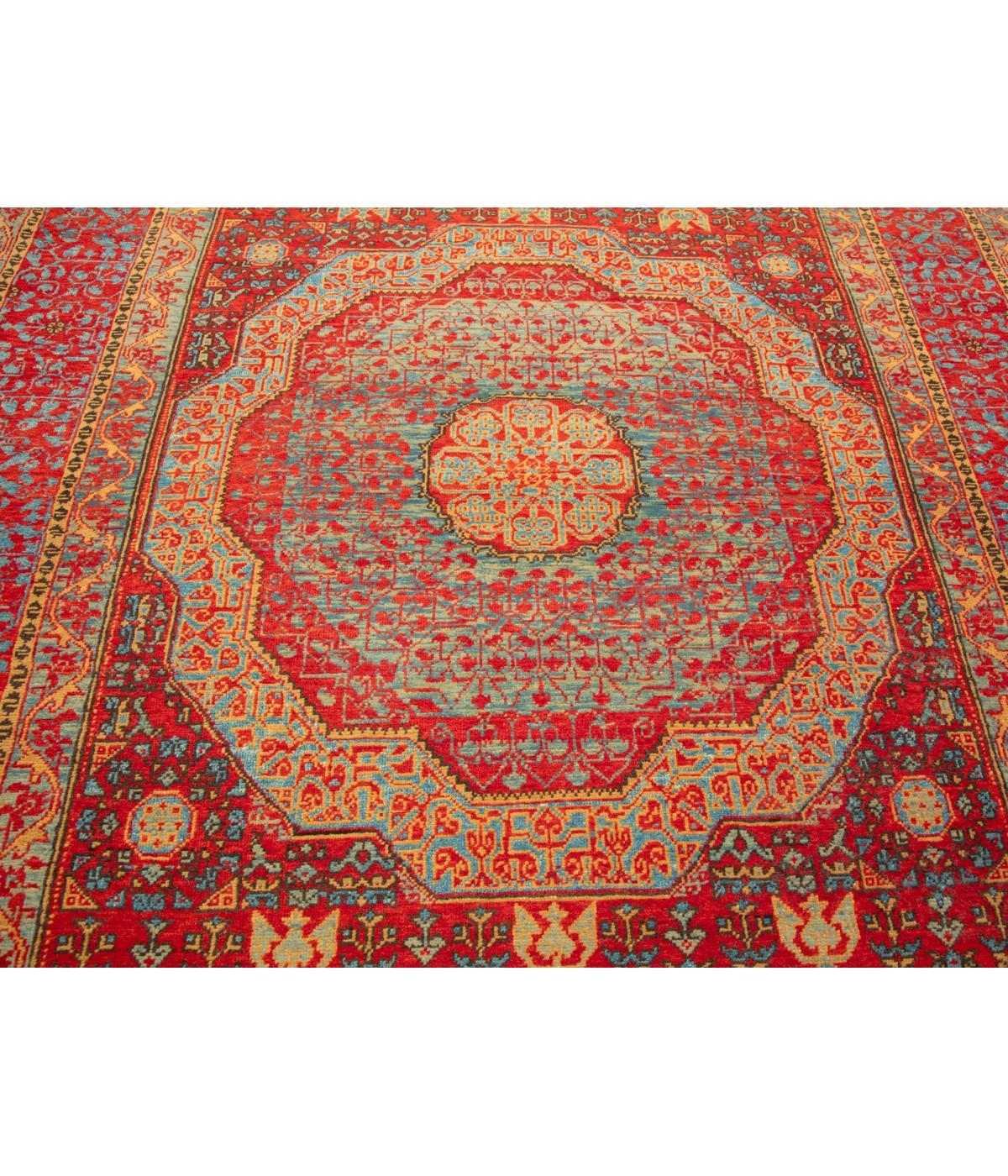 Ararat Rugs Mamluk Rug with Cusped Medallion Antique Revival Carpet Natural Dyed In New Condition In Tokyo, JP