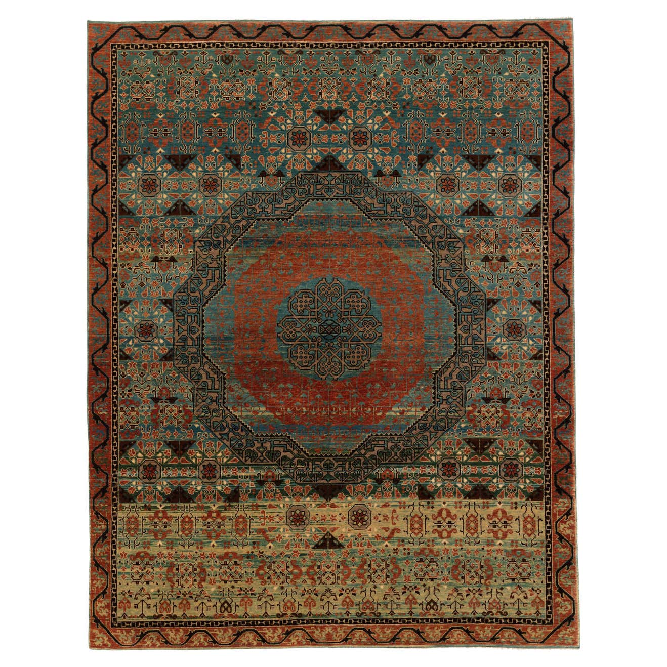 Ararat Rugs Mamluk Rug with Cusped Medallion Antique Revival Carpet ...