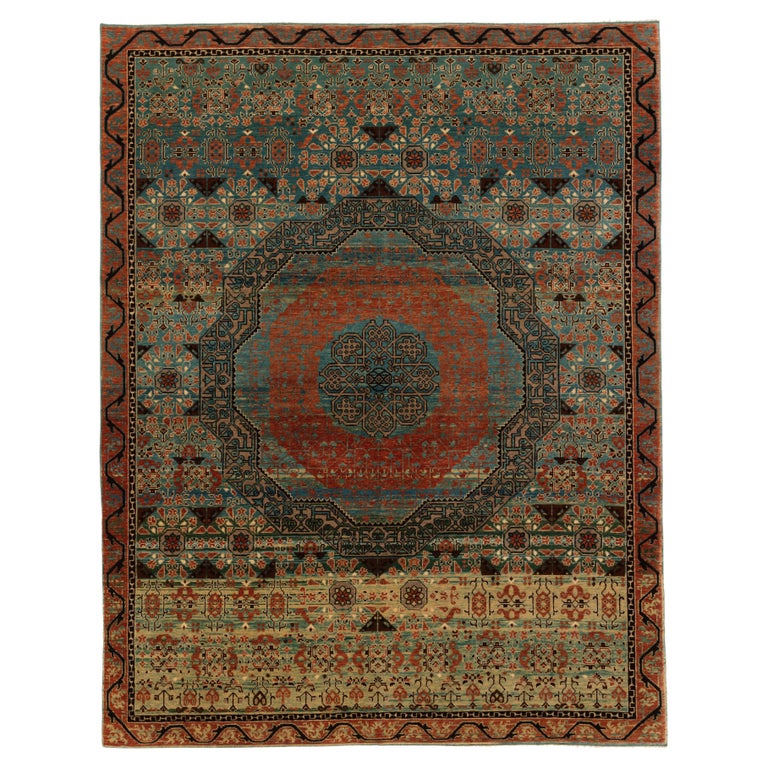 Ararat Rugs Mamluk Rug with Cusped Medallion Antique Revival Carpet Natural Dyed For Sale at 1stDibs