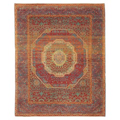 Ararat Rugs Mamluk Rug with Cusped Medallion Antique Revival Carpet Natural Dyed