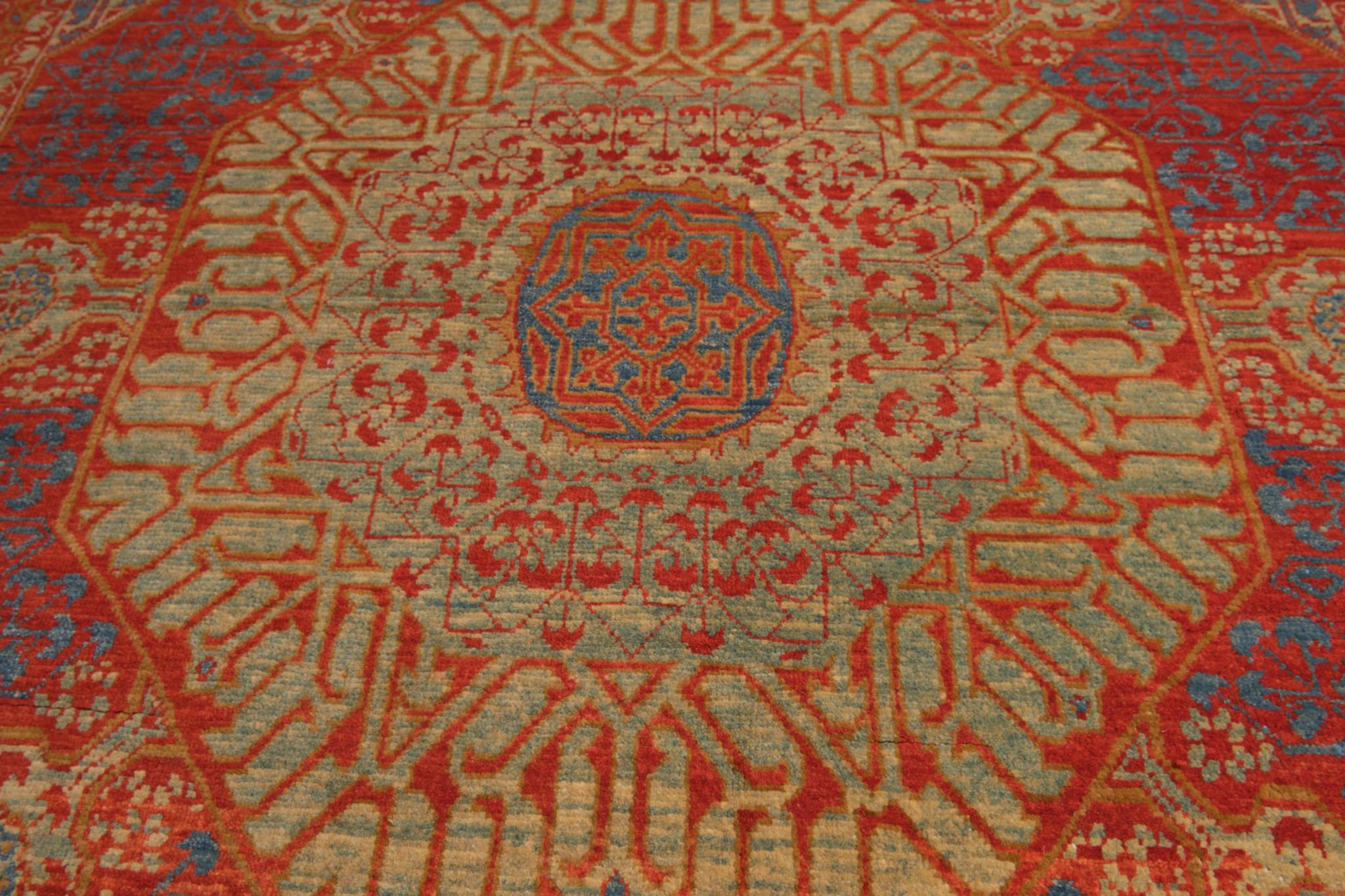 Ararat Rugs Mamluken-Teppich mit großem Achteck 16.Jh. Antike Ägypten Revival Teppich (21. Jahrhundert und zeitgenössisch) im Angebot