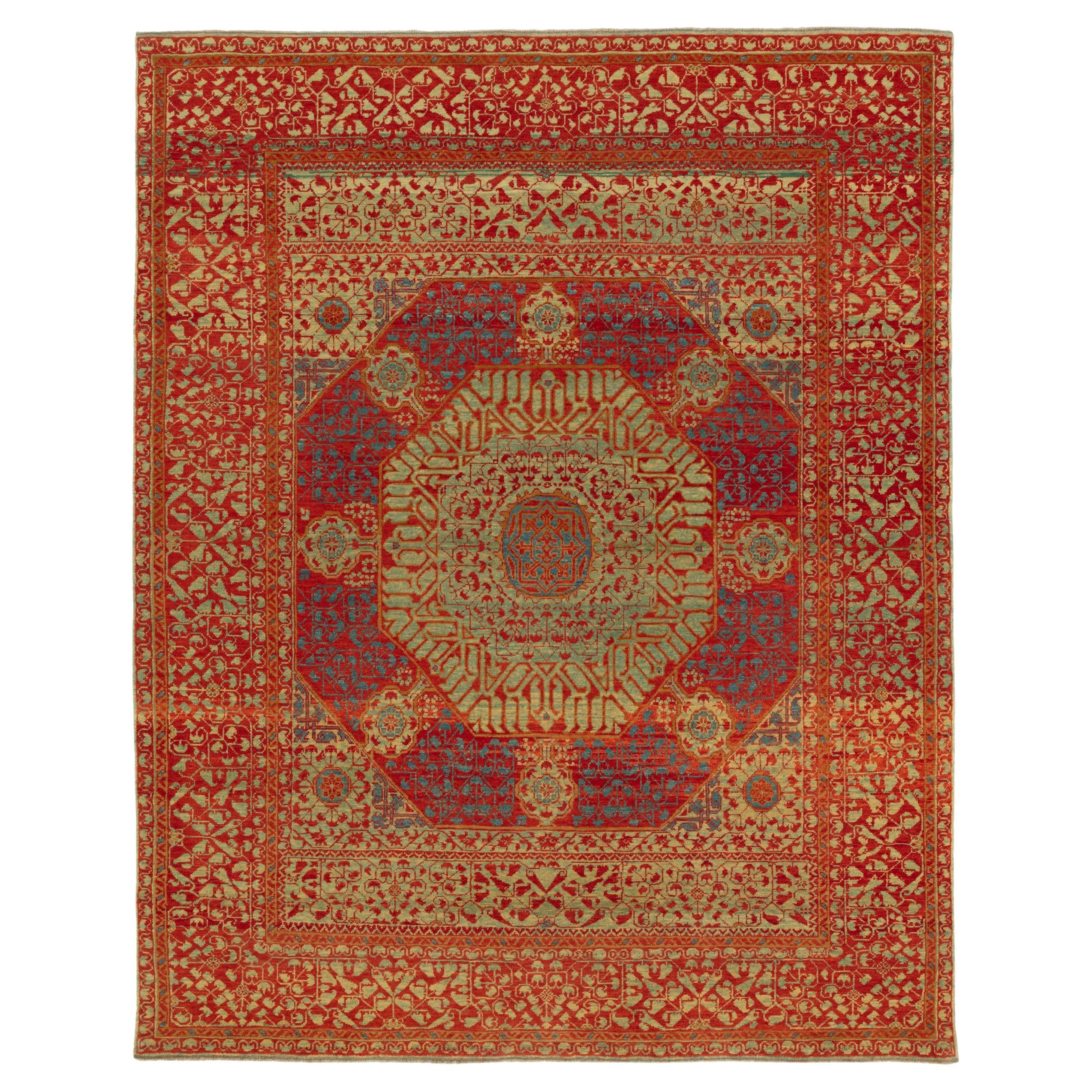 Ararat Rugs Mamluk Rug with Large Octagon 16th Cen. Antique Egypt Revival Carpet For Sale