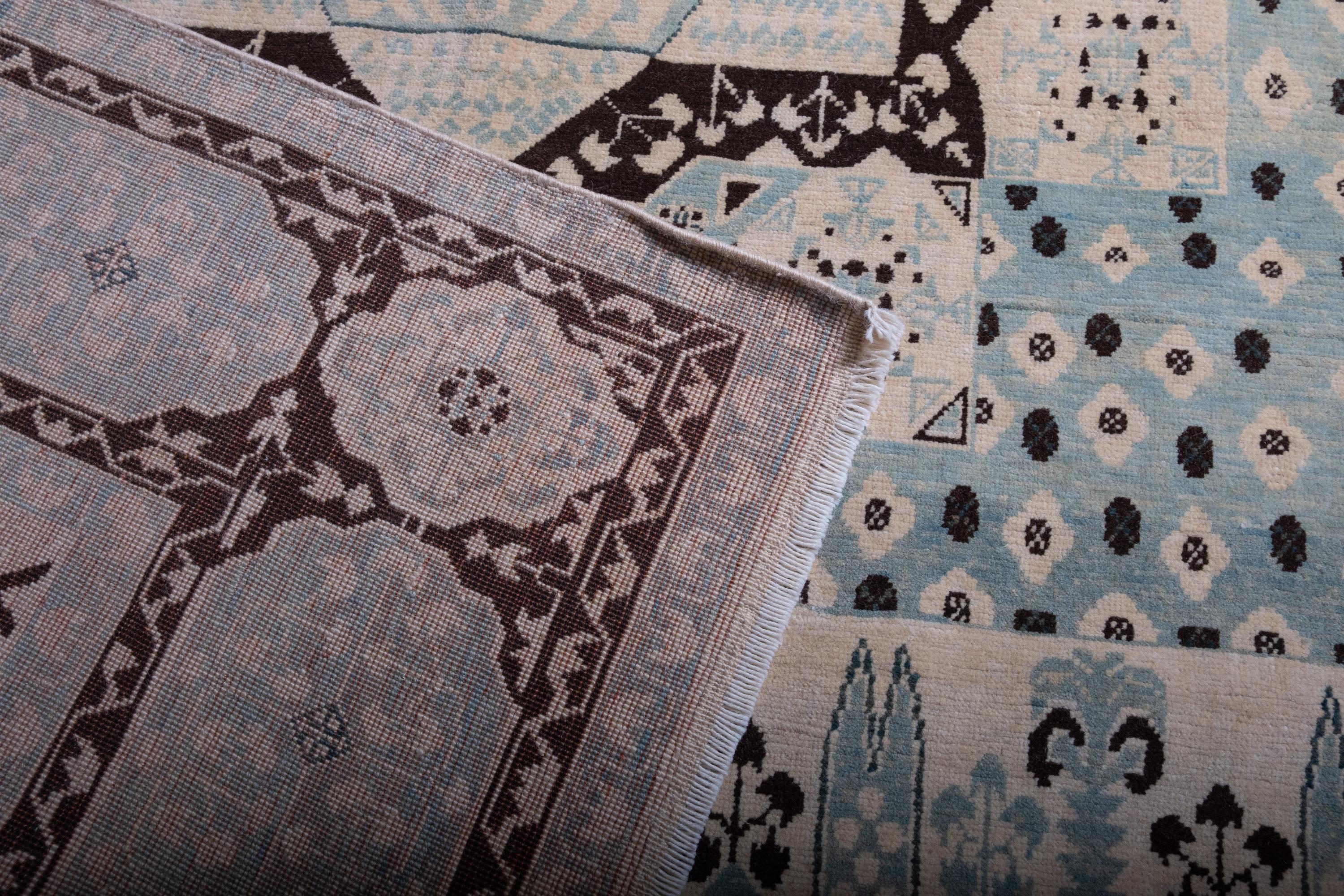 Ararat-Teppich Mamluk mit Palmen und Zypressen Revival-Teppich, Naturfarben (Türkisch) im Angebot