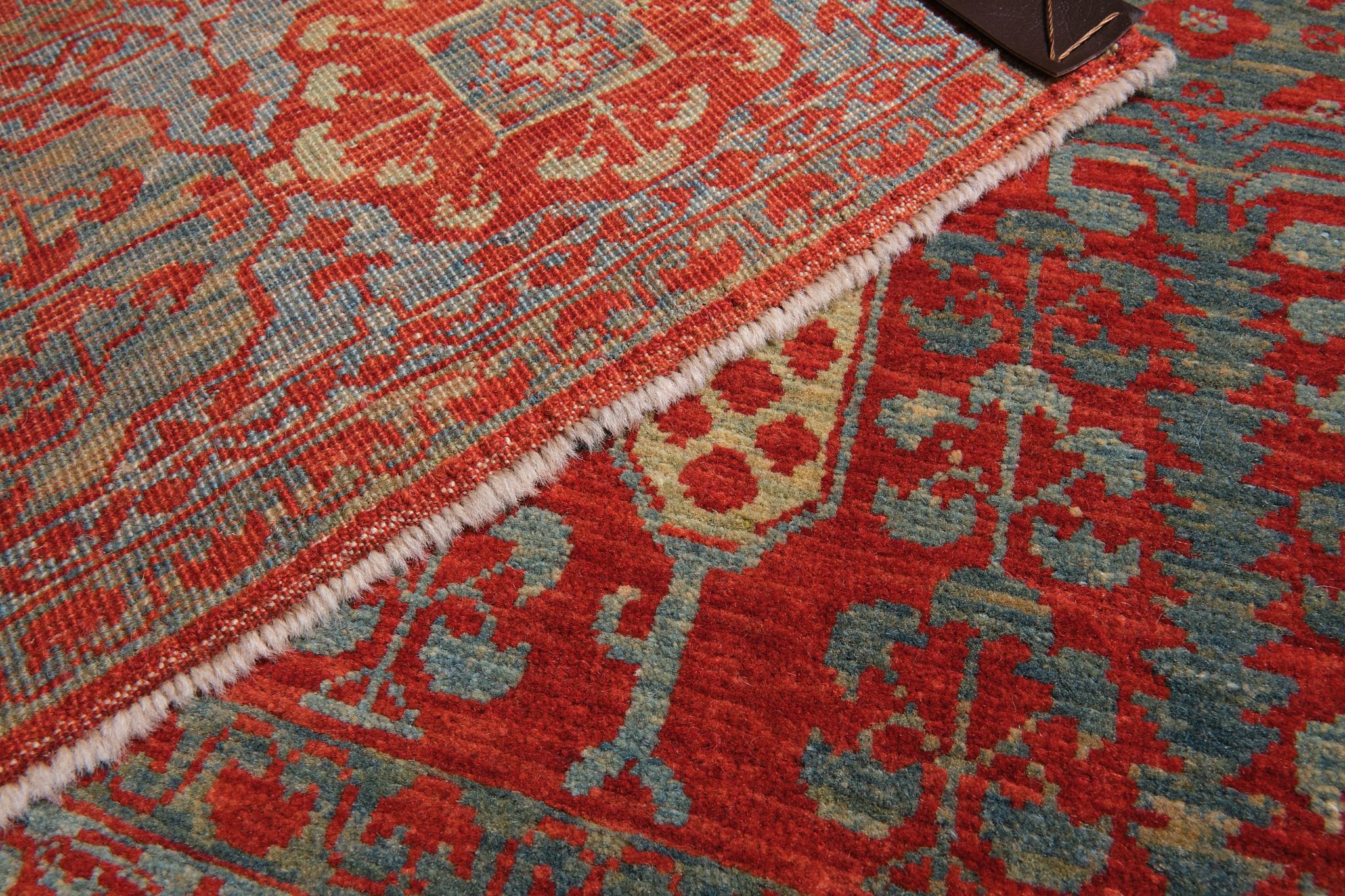 Ararat-Teppich Mamluk mit Palmen und Zypressen Revival-Teppich, Naturfarben (21. Jahrhundert und zeitgenössisch) im Angebot