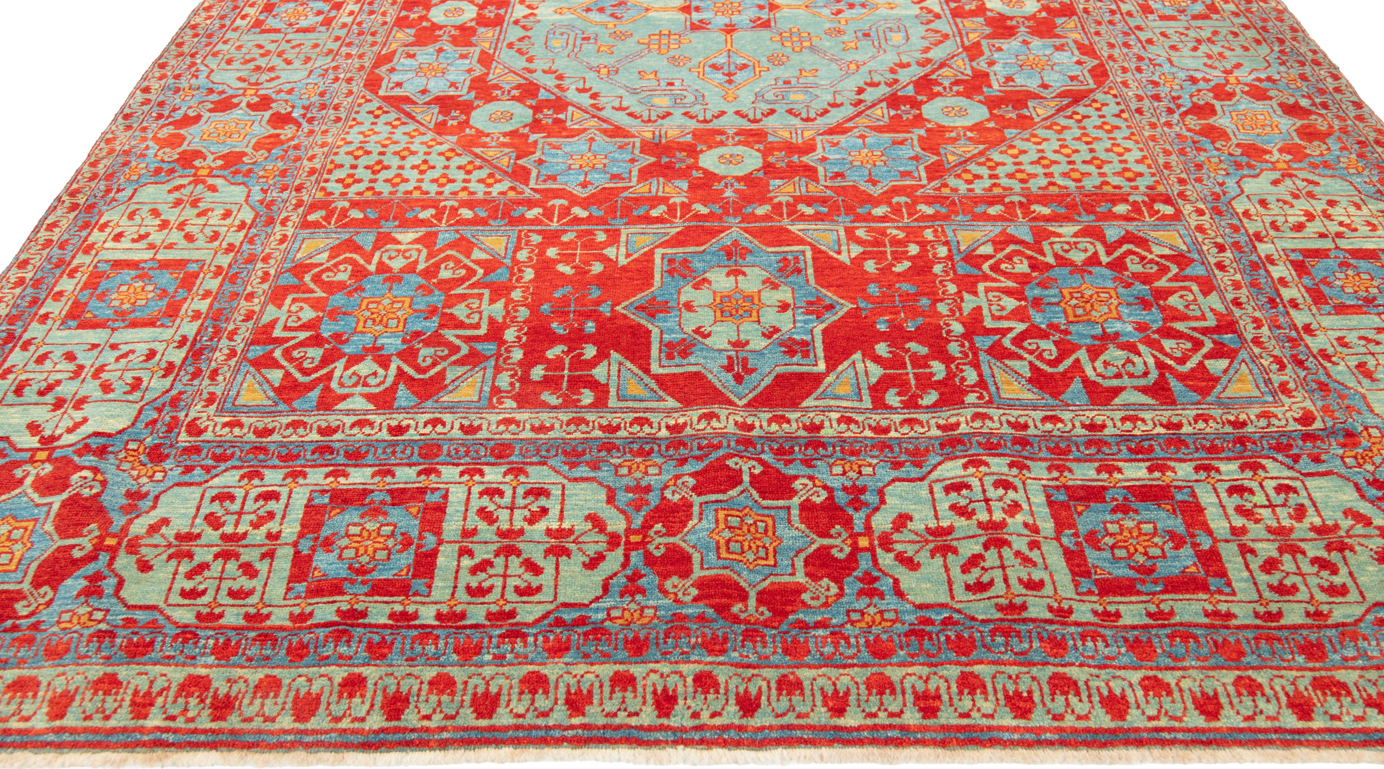 Ararat Rugs Mamluken Teppich mit Ra's Eye Design Mamlouk Ägypten Wiedergeburtsteppich (Revival) im Angebot