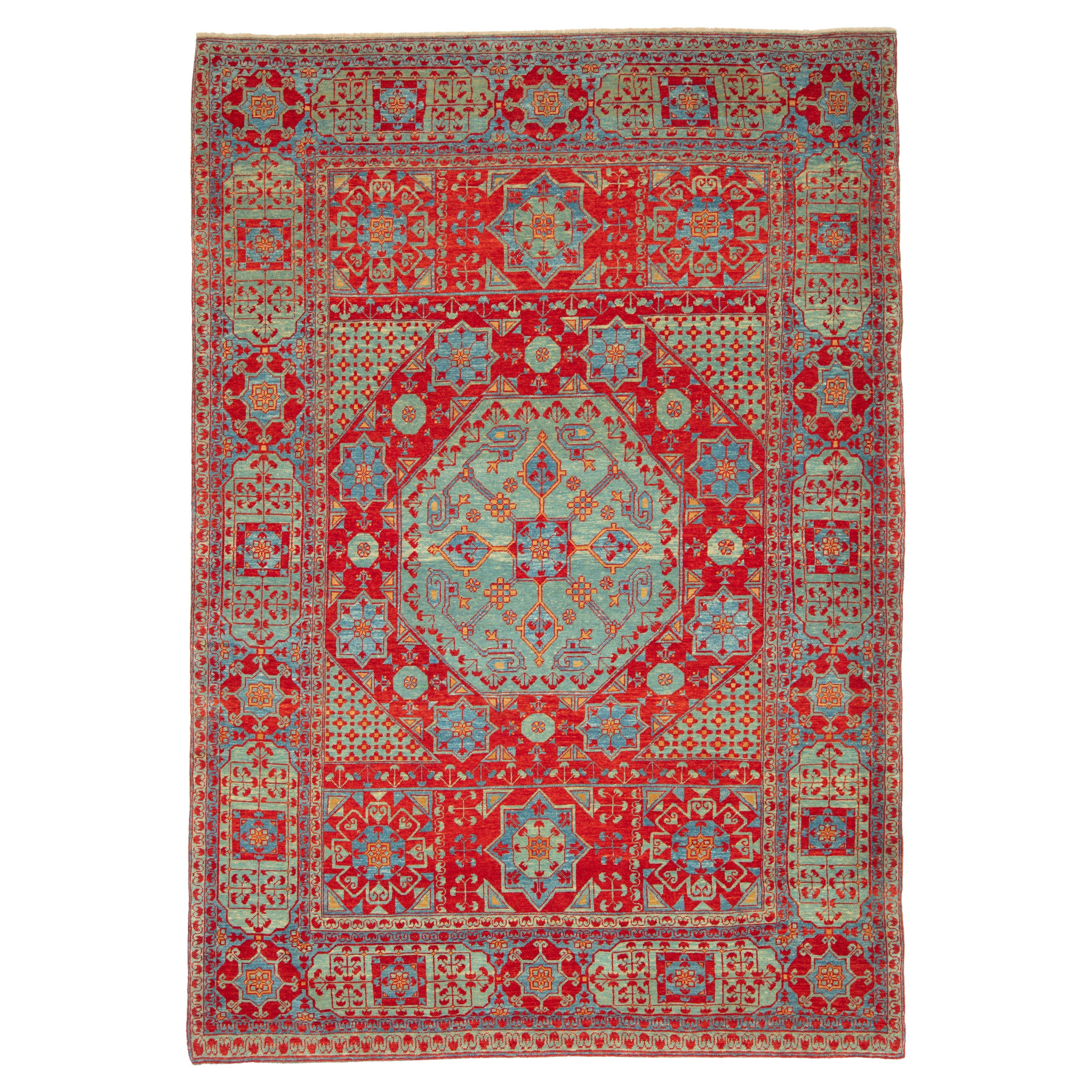 Ararat Rugs Mamluken Teppich mit Ra
s Eye Design Mamlouk Ägypten Wiedergeburtsteppich
