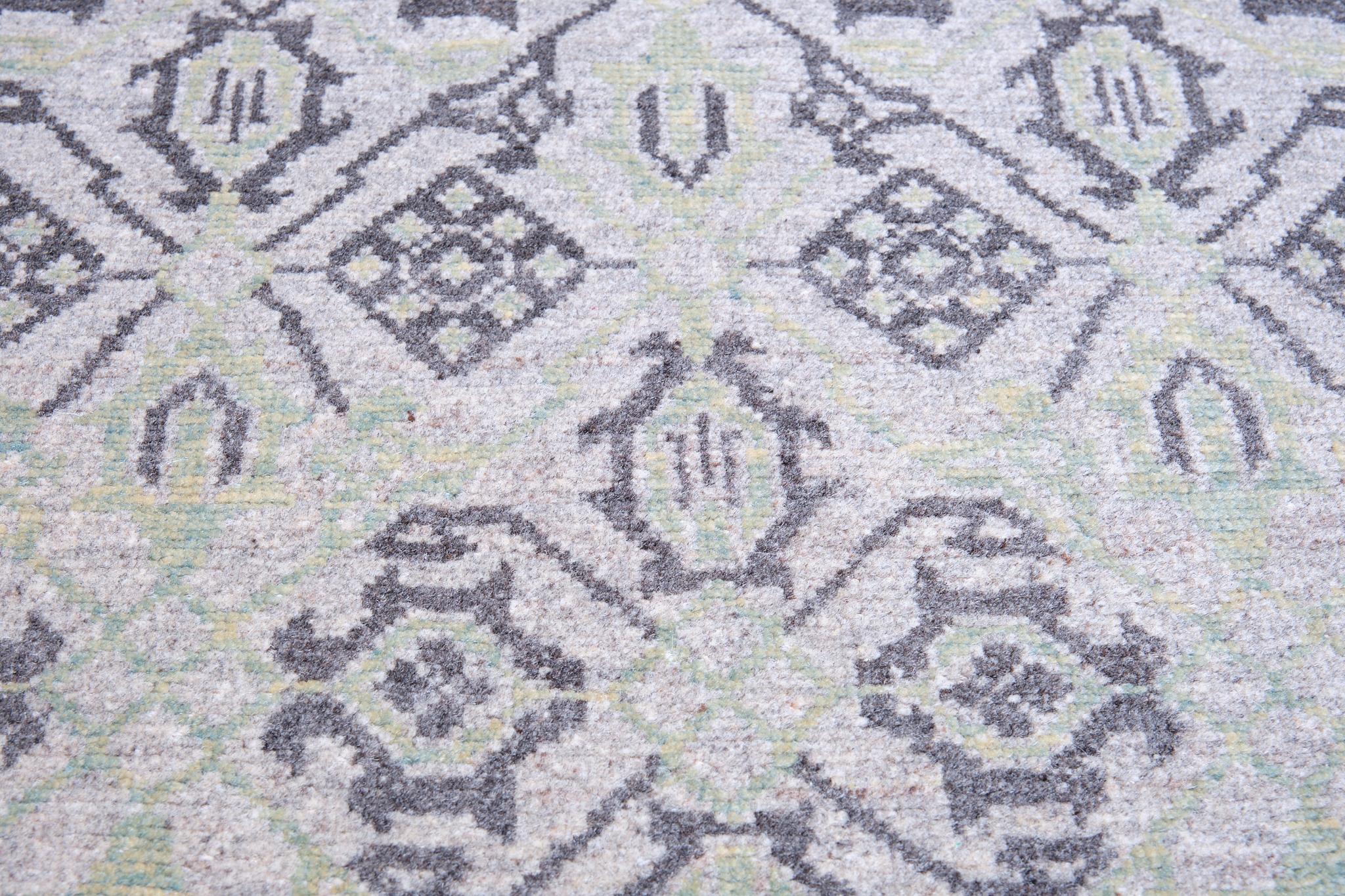 Turkish Ararat Rugs Mamluk Wagireh Rug Lattice Pattern Revival Carpet Natural Dyed For Sale