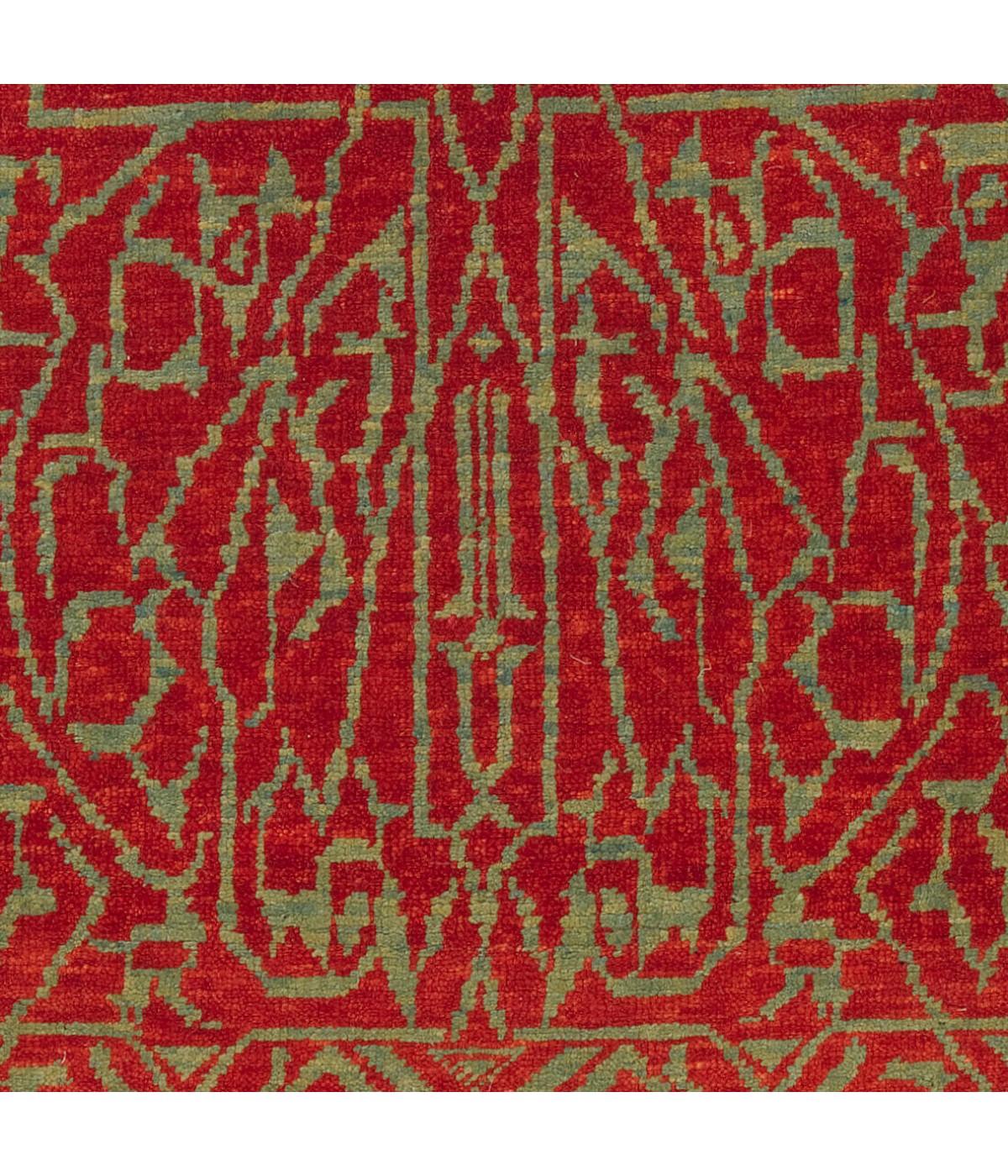 Hand-Knotted Ararat Rugs Mamluk Wagireh Rug with Geometric Design Revival Carpet Natural Dyed For Sale