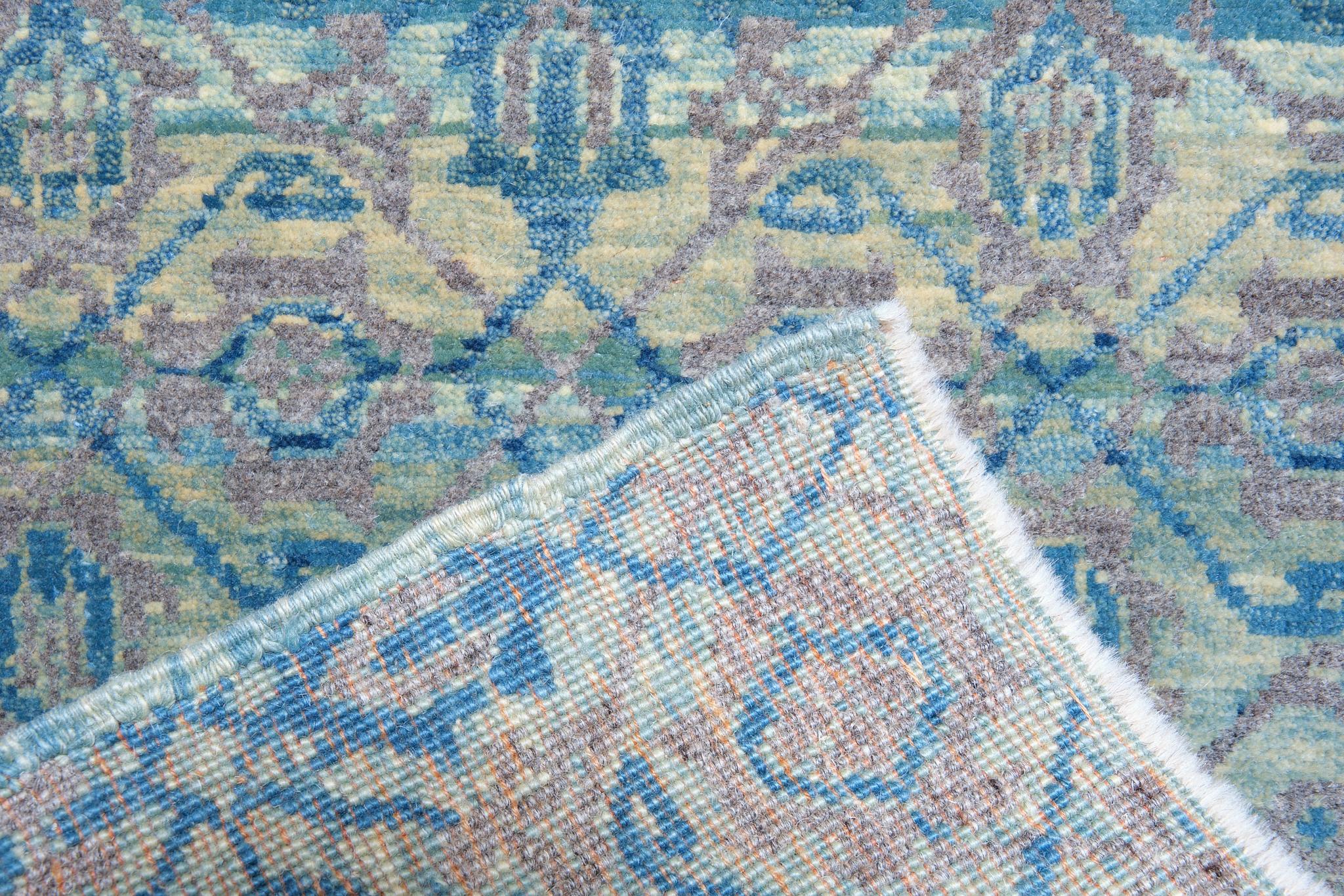 Ararat-Teppich Mamluk Wagireh Teppich Gittermuster Revival Teppich natürlich gefärbt (Pflanzlich gefärbt) im Angebot