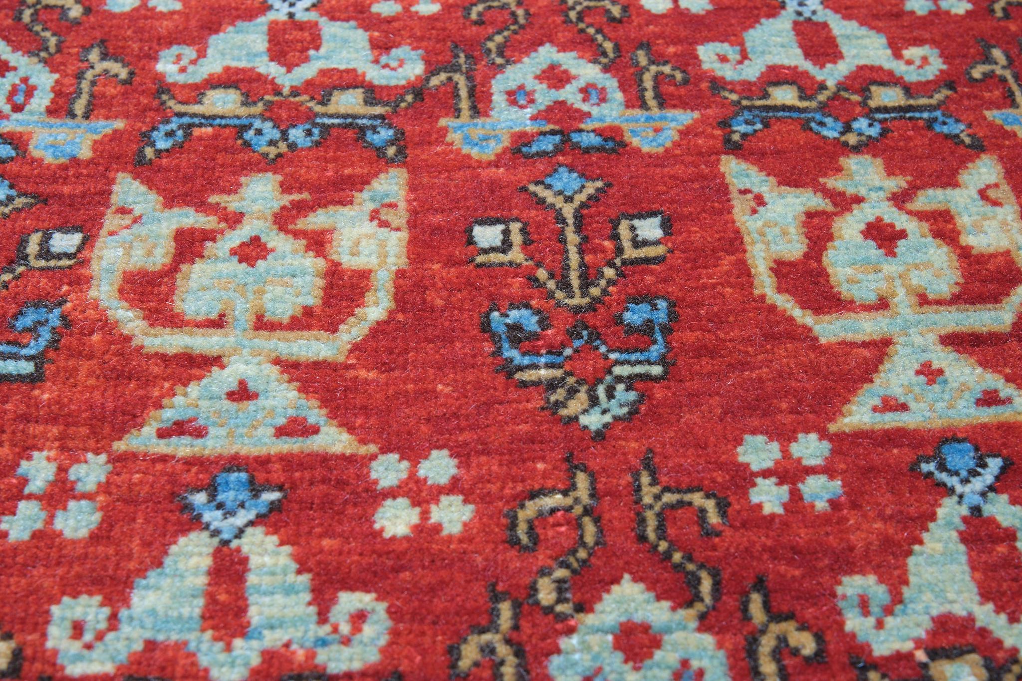 Vegetable Dyed Ararat Rugs Mamluk Wagireh Rug with Candelabra Elems Revival Carpet Natural Dyed For Sale