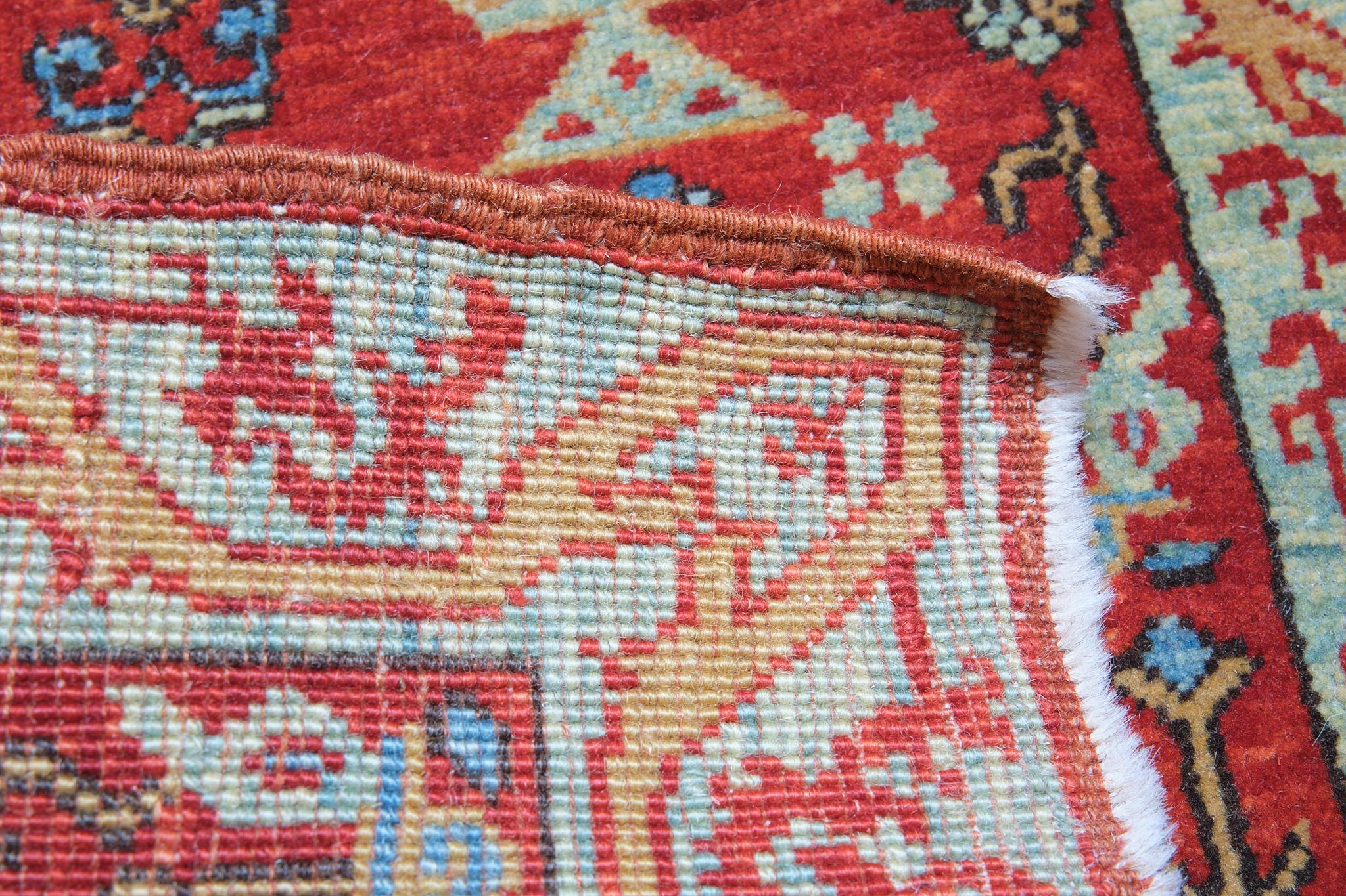 Ararat Rugs Mamluk Wagireh Rug with Candelabra Elems Revival Carpet Natural Dyed In New Condition For Sale In Tokyo, JP