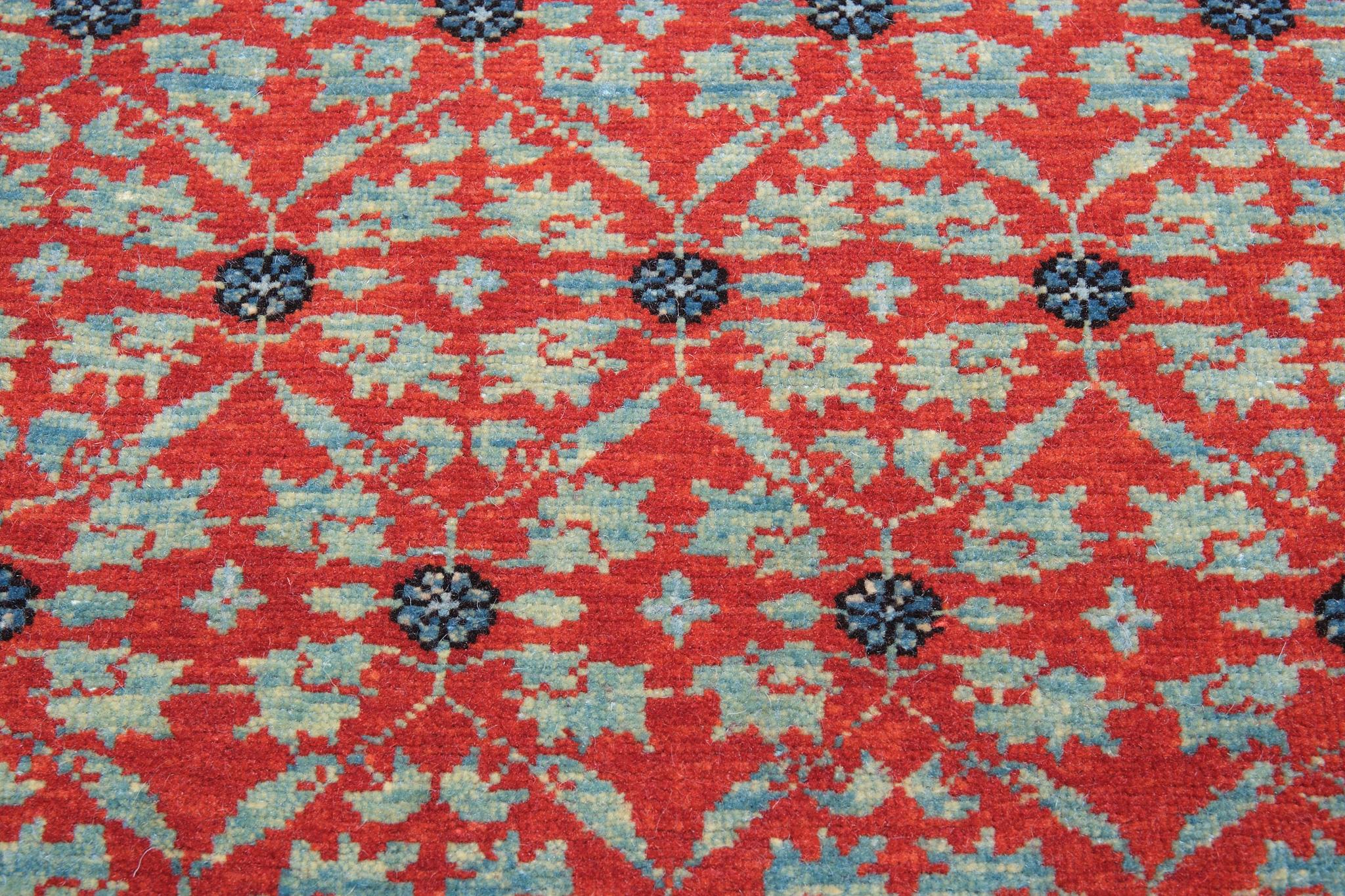 Revival Ararat Rugs Mamluk Wagireh Rug with Flower Lattice Design Natural Dyed Carpet For Sale