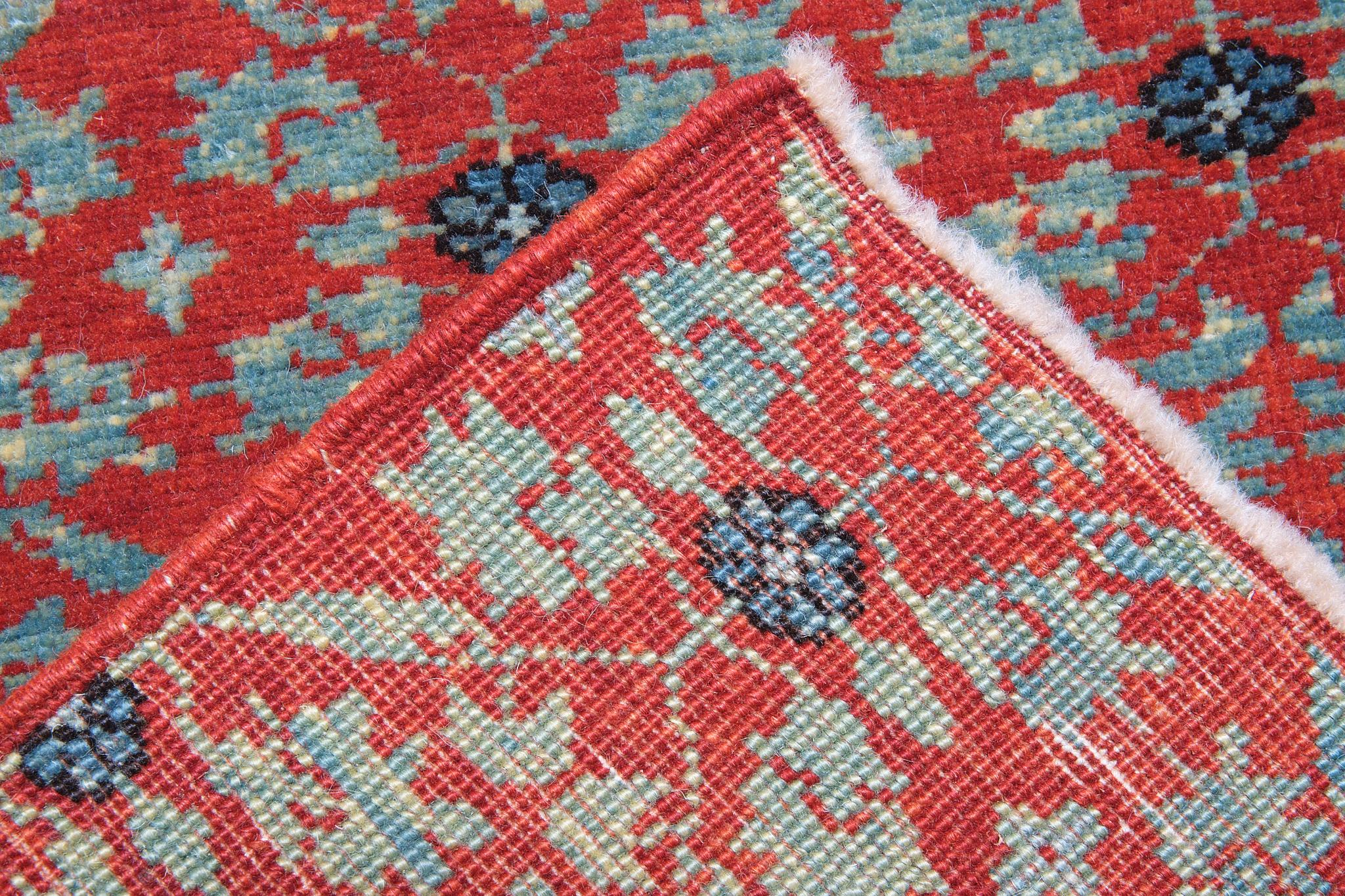 Turkish Ararat Rugs Mamluk Wagireh Rug with Flower Lattice Design Natural Dyed Carpet For Sale