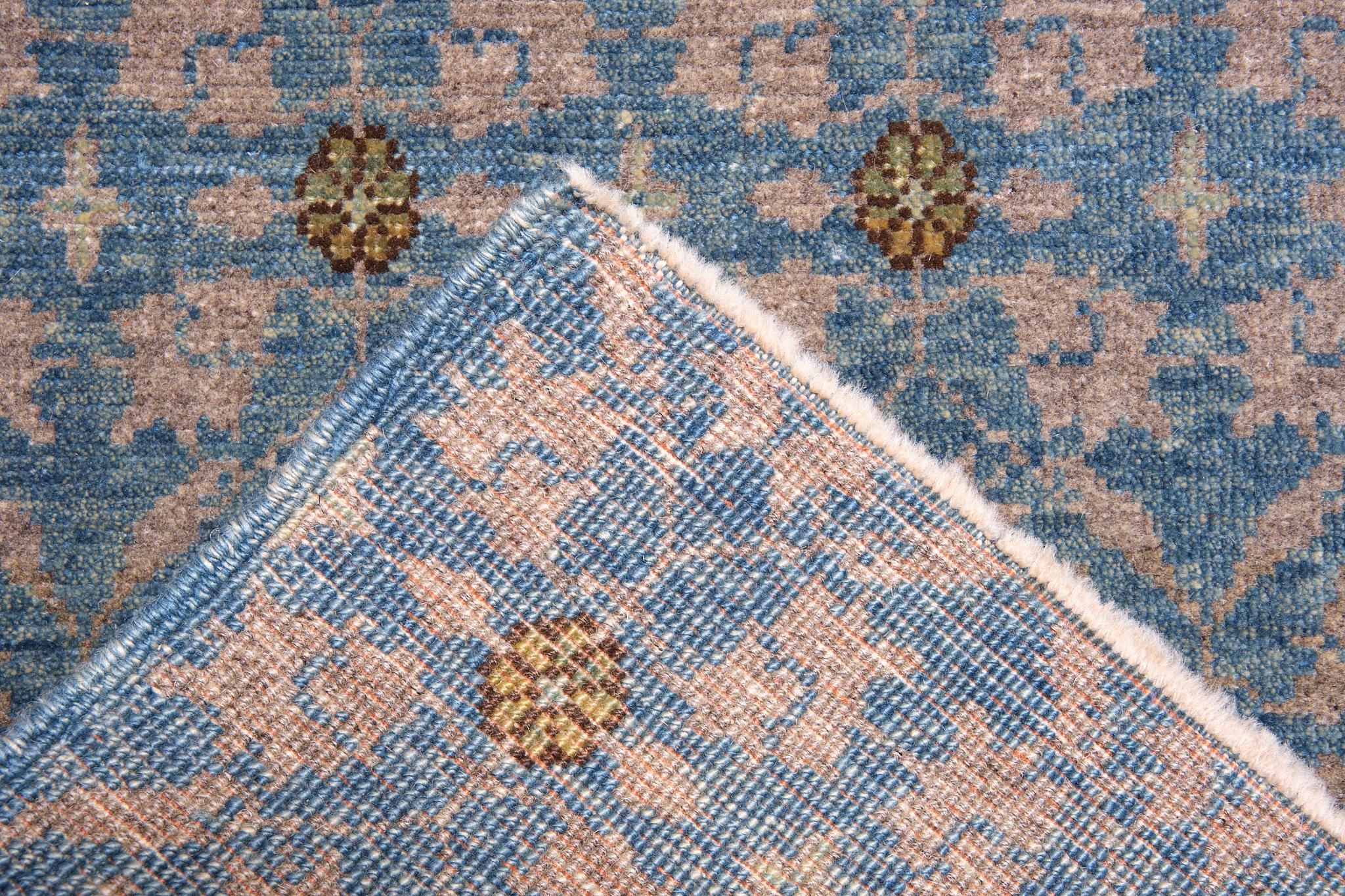 Turkish Ararat Rugs Mamluk Wagireh Rug with Flower Lattice Design Natural Dyed Carpet For Sale