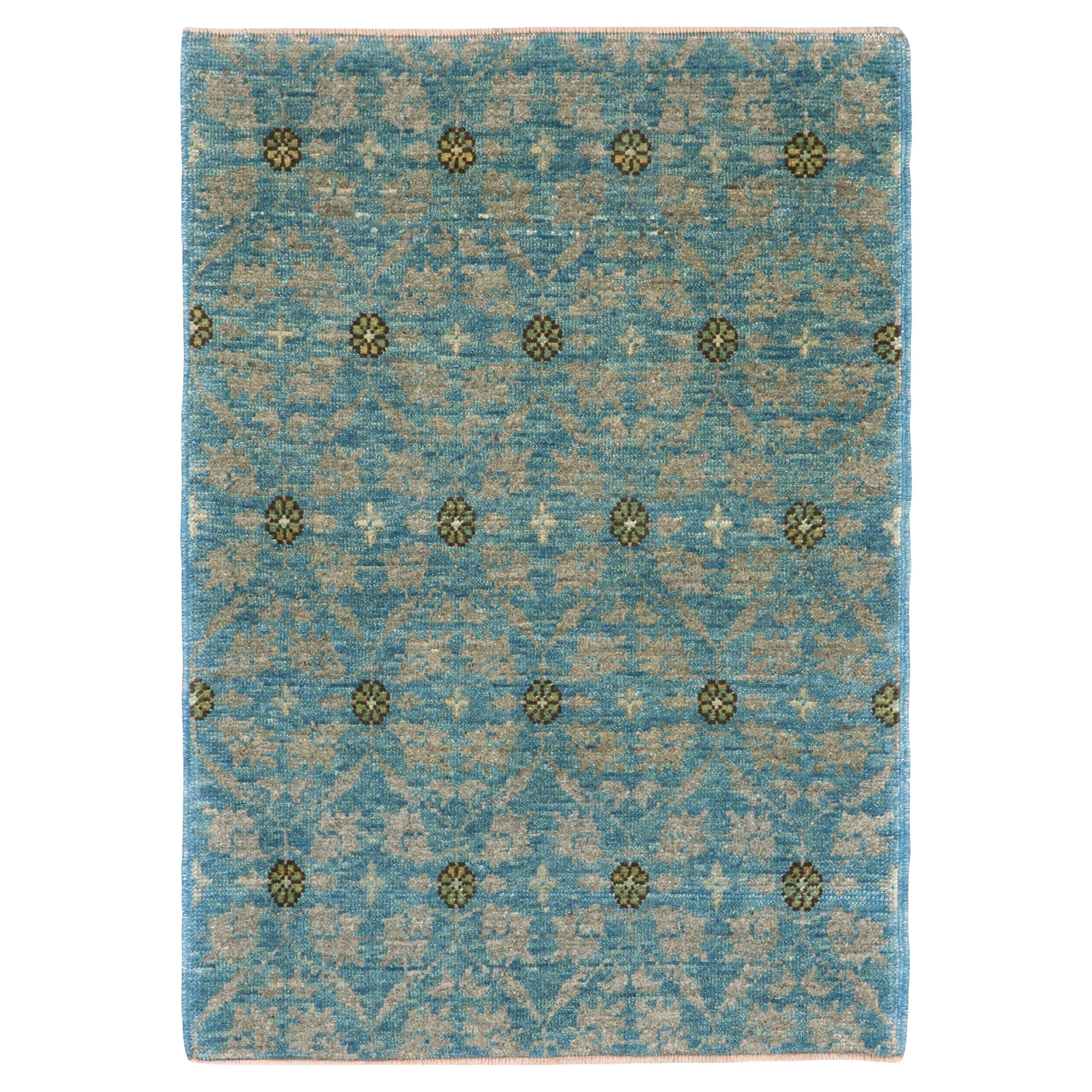 Ararat Rugs Mamluk Wagireh Rug with Flower Lattice Design Natural Dyed Carpet For Sale