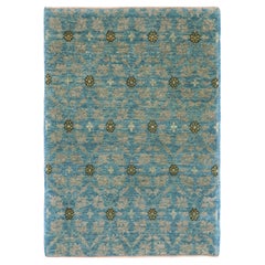 Antique Ararat Rugs Mamluk Wagireh Rug with Flower Lattice Design Natural Dyed Carpet