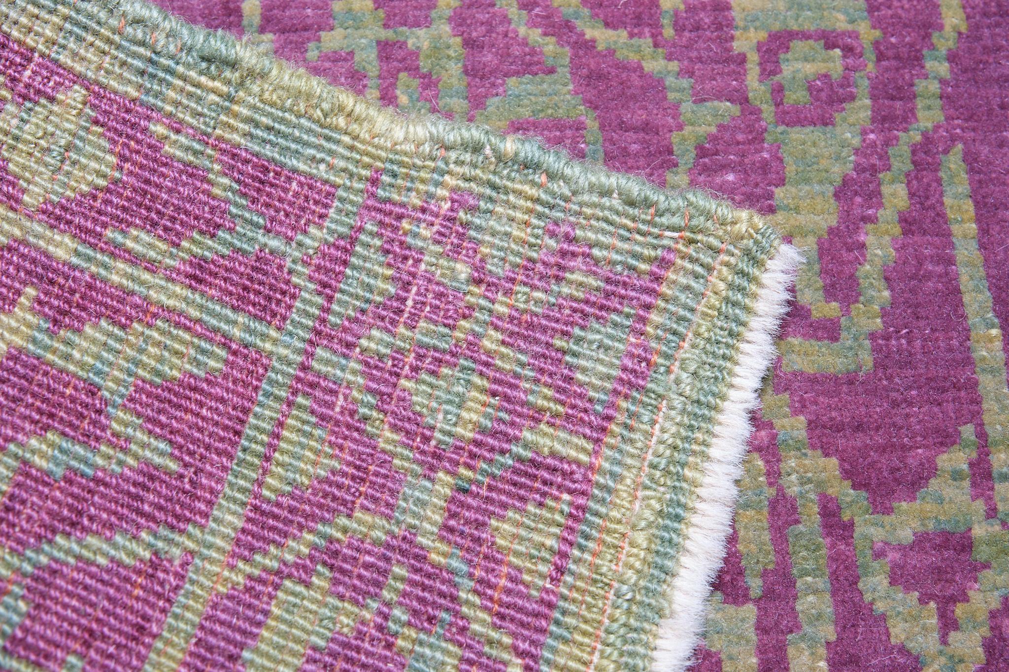 Ararat Teppich Mamluk Wagireh Teppich mit geometrischem Design Revival Teppich Naturfarben (Pflanzlich gefärbt) im Angebot